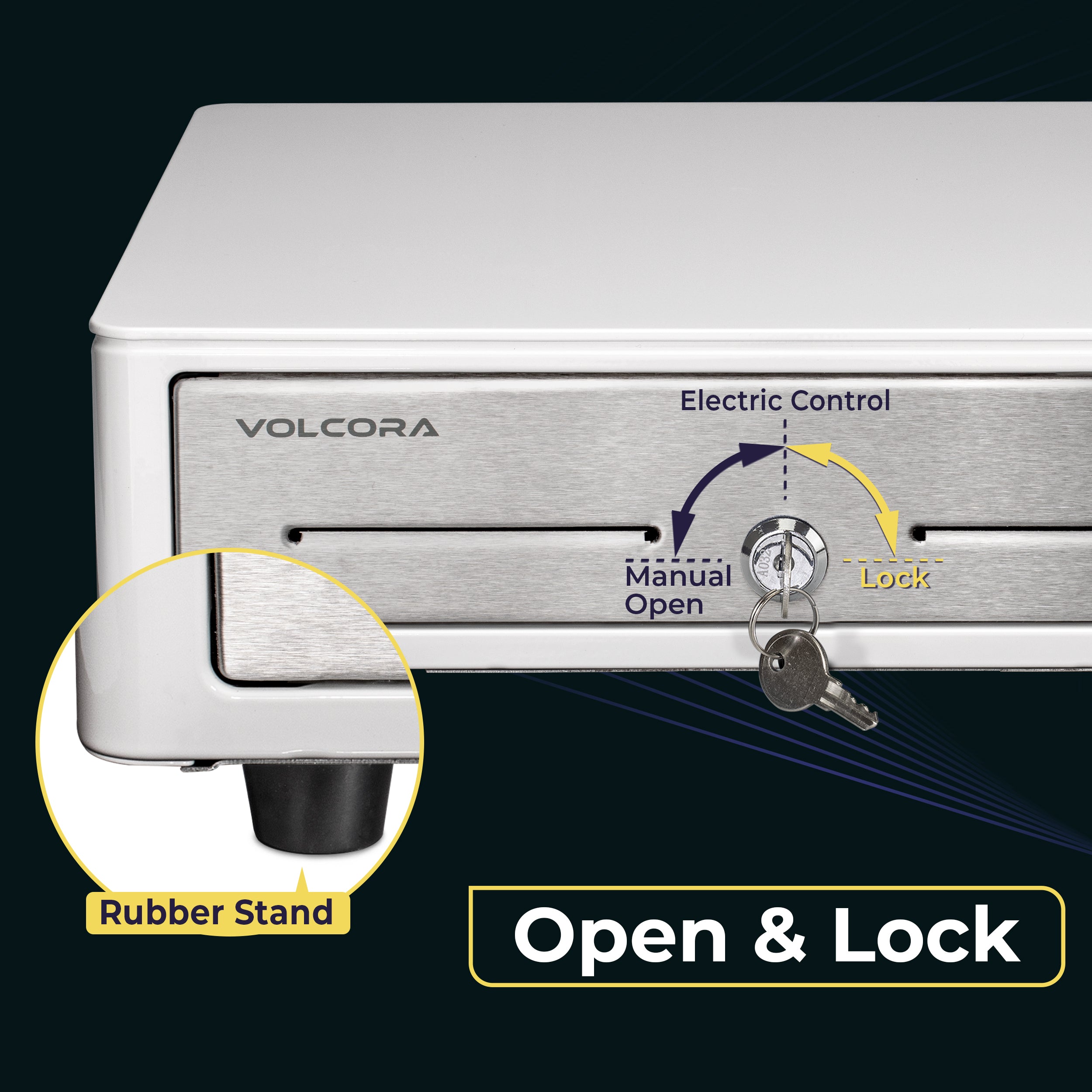 Volcora 14'' Mini Automatic Open Cash Drawer