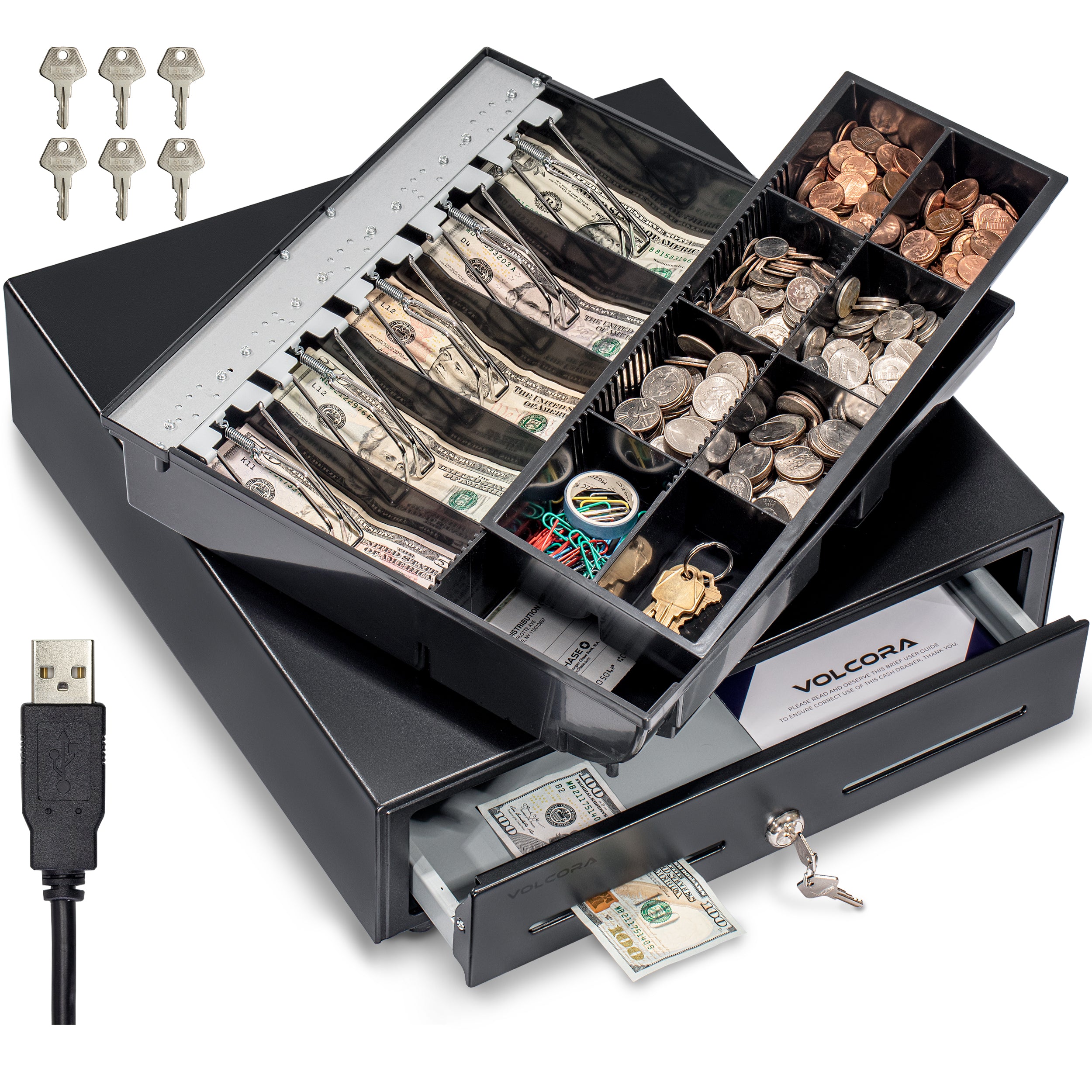 Volcora 16" USB Cash Drawer