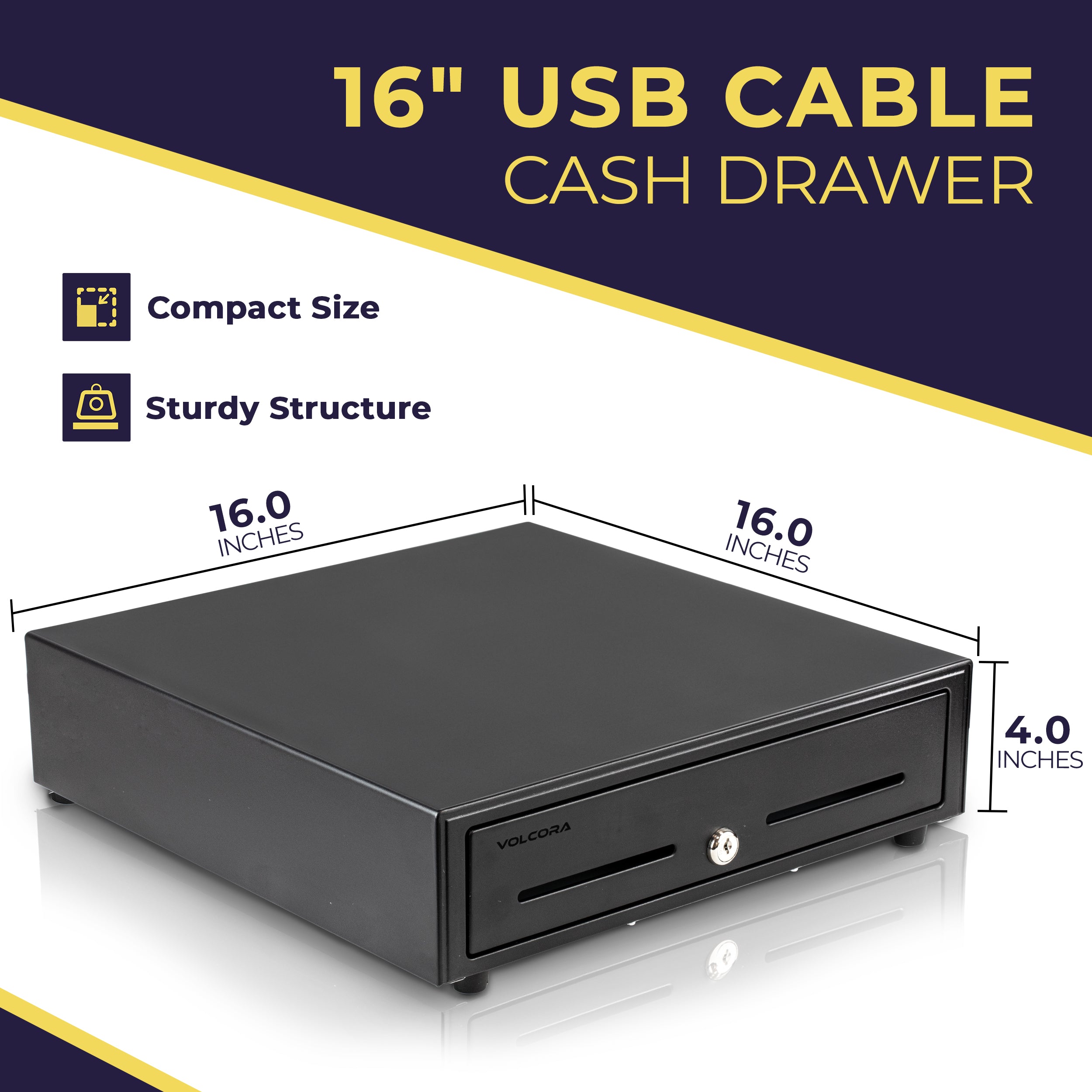Volcora 16" USB Cash Drawer