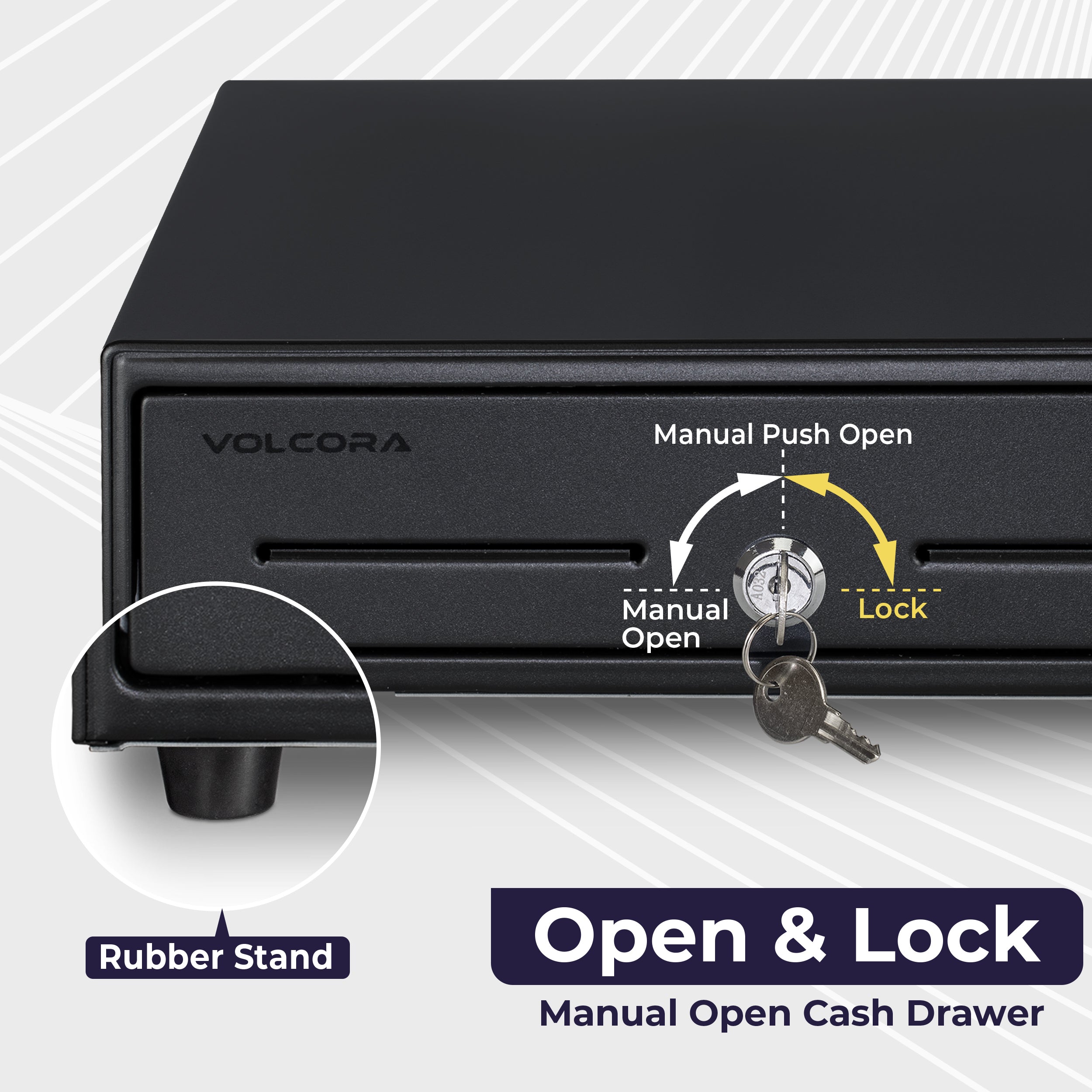 Volcora 13" Manual Push Open Cash Drawer