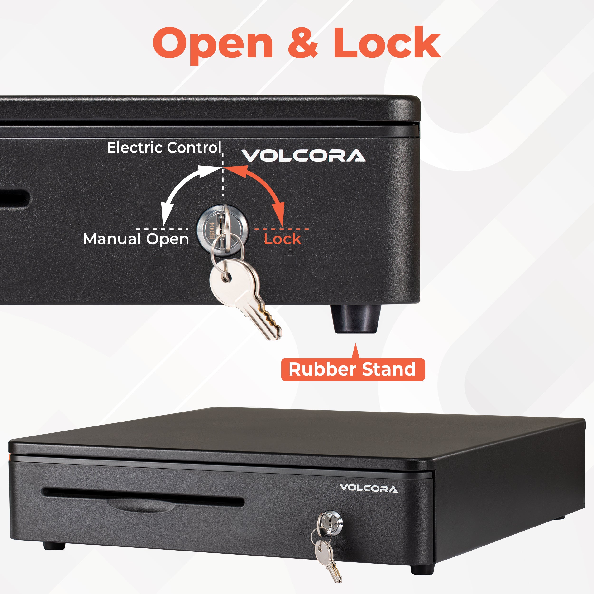 Volcora 16" Automatic Open Cash Drawer with Front Round Corner