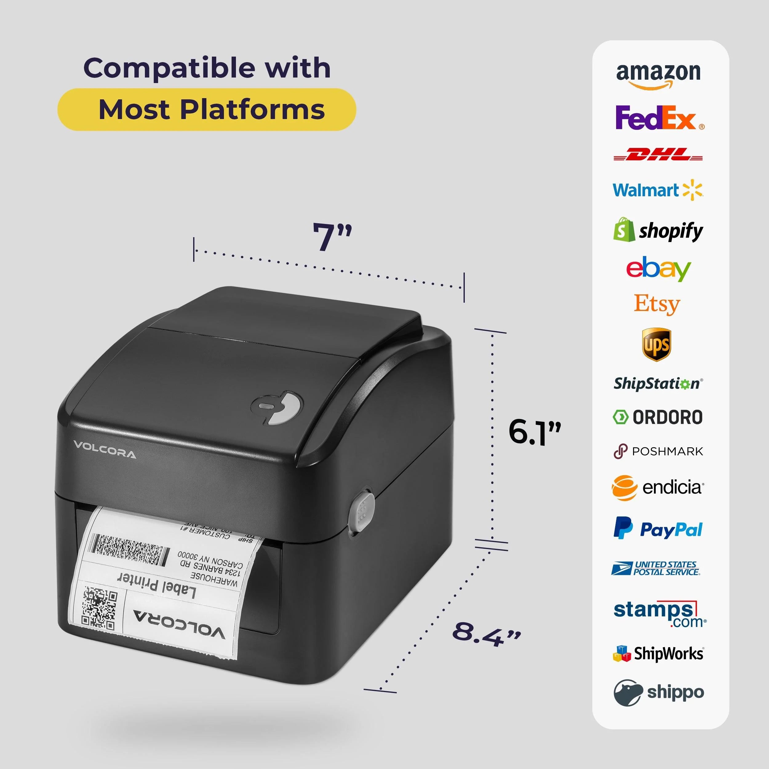 Volcora V-LBPTZ Series High Speed 4" Thermal Label Printer