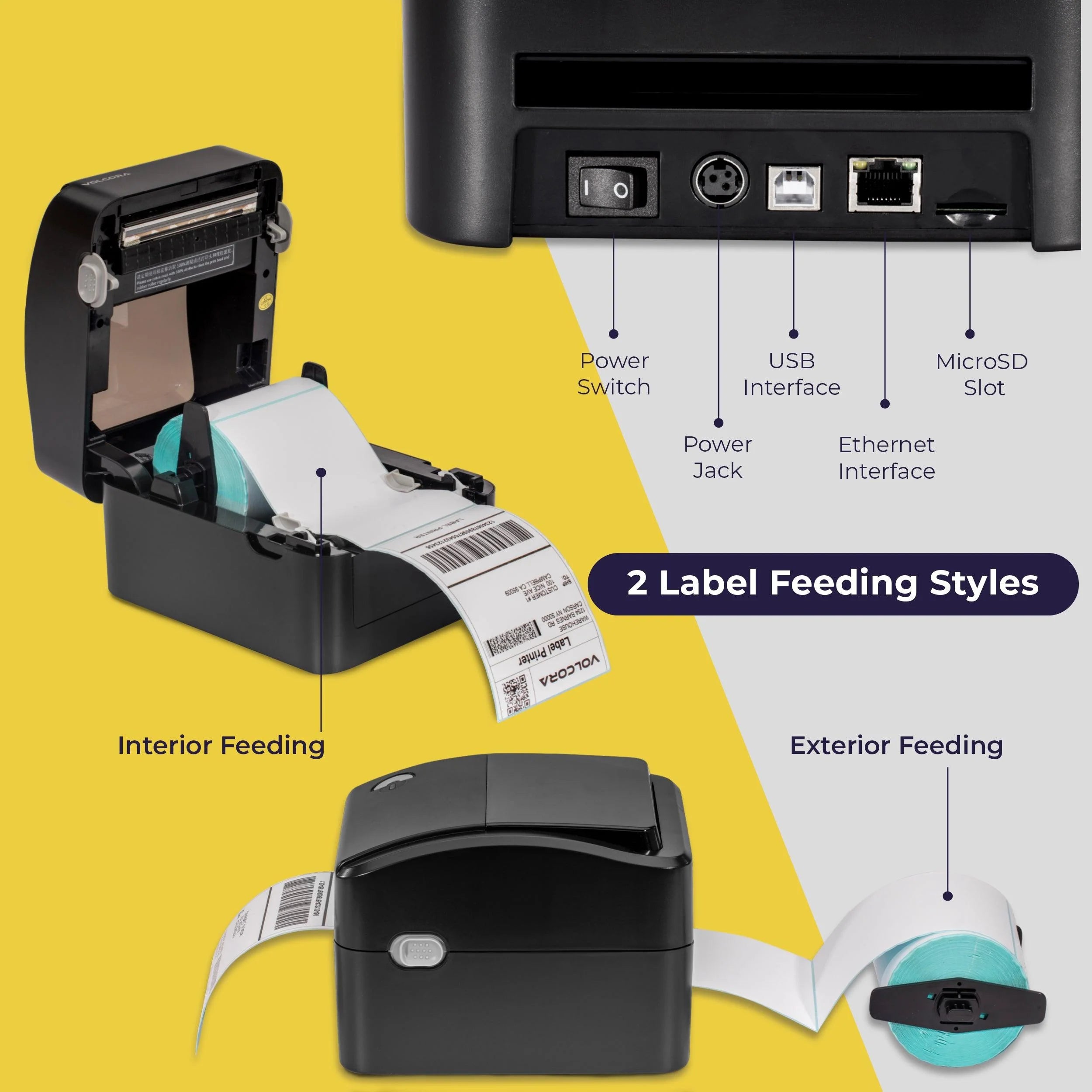 Volcora V-LBPTZ Series High Speed 4" Thermal Label Printer