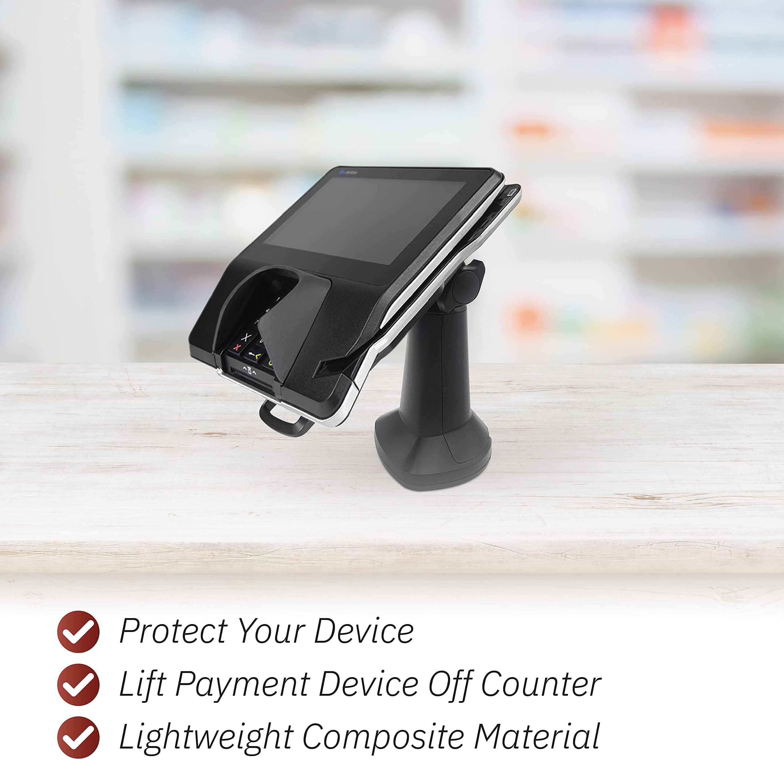 Verifone Mx915 / Mx925 / M400 / M440 7" Key Locking Pole Mount Stand