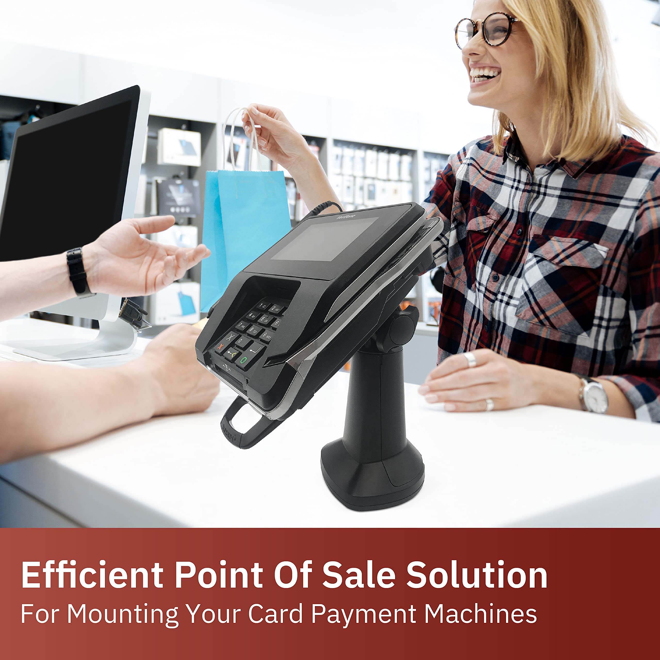 Verifone Mx915 / Mx925 / M400 / M440 7" Key Locking Pole Mount Stand