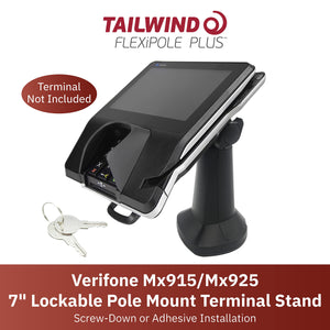 Verifone Mx915 / Mx925 / M400 / M440 7" Key Locking Pole Mount Stand