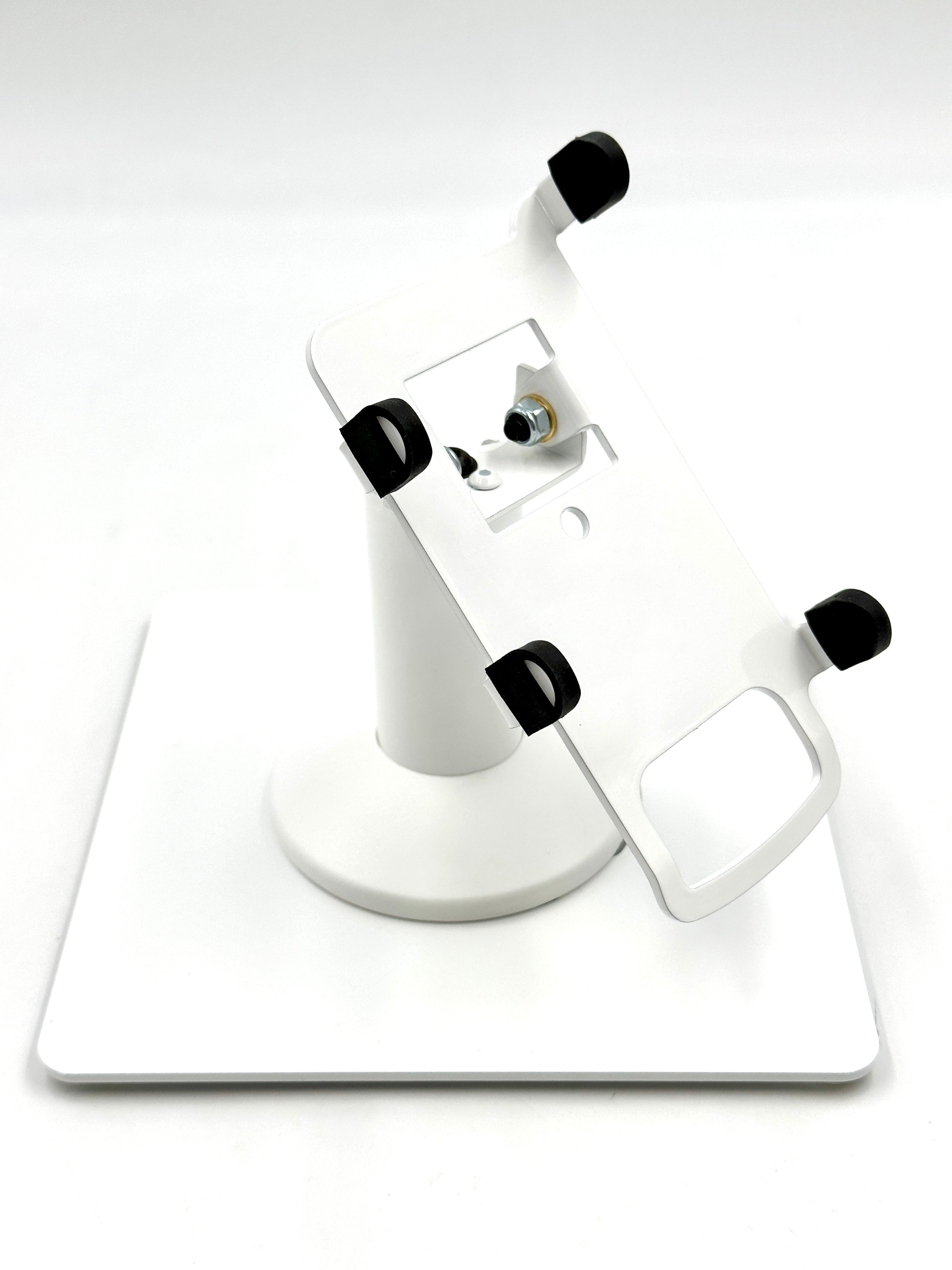 Square POS Low Freestanding Swivel and Tilt Stand with Square Plate (White)