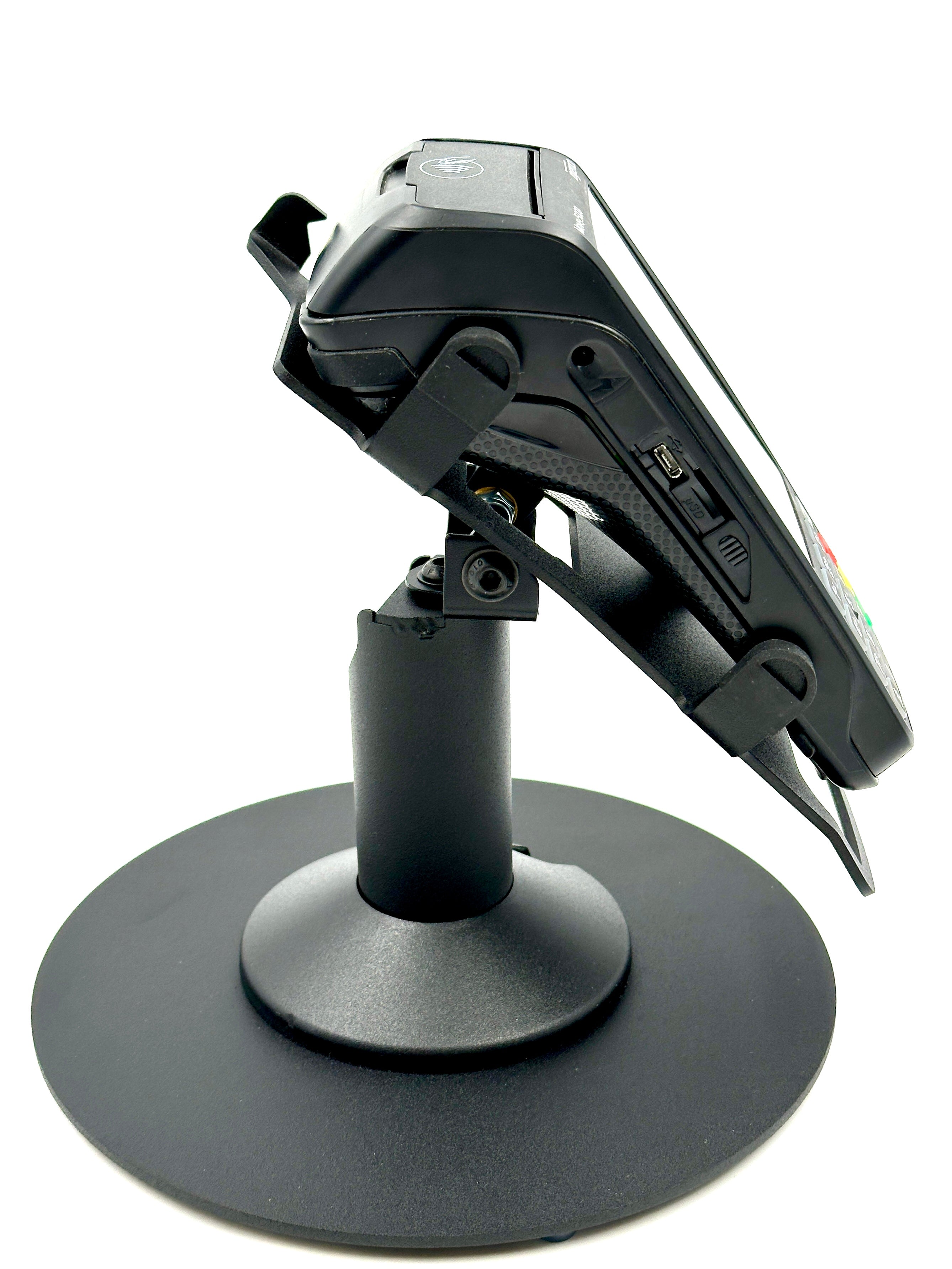 Ingenico Move 3500 / 5000 Low Freestanding Swivel and Tilt Stand with Round Plate