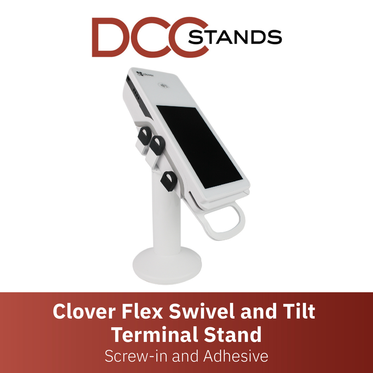 Clover Flex Screw Mounted Swivel and Tilt Stand (White) for C401U POS