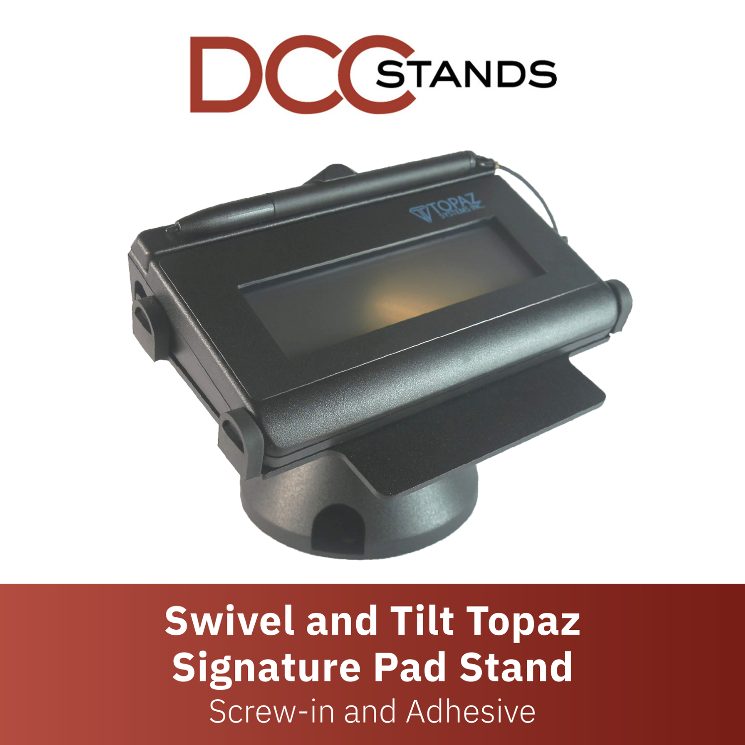 Topaz Signature Pad Low Profile Swivel and Tilt Metal Stand