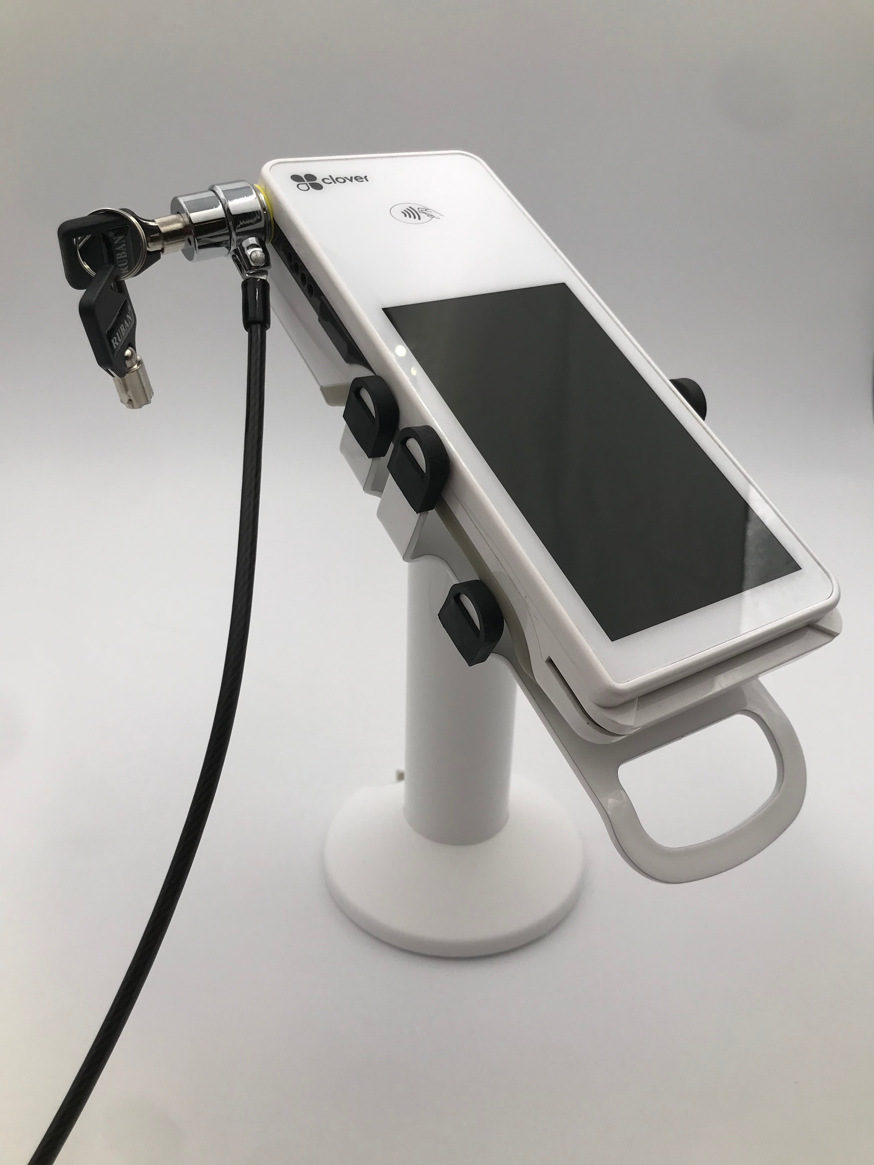 Tether Lock Device to Counter and Security Cable, Two Keys 6.2 foot (Black) - DCCSUPPLY.COM