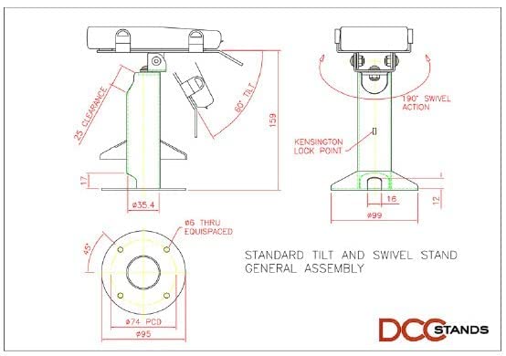 Nexgo N5 Low Profile Freestanding Swivel and Tilt Stand with Round Plate