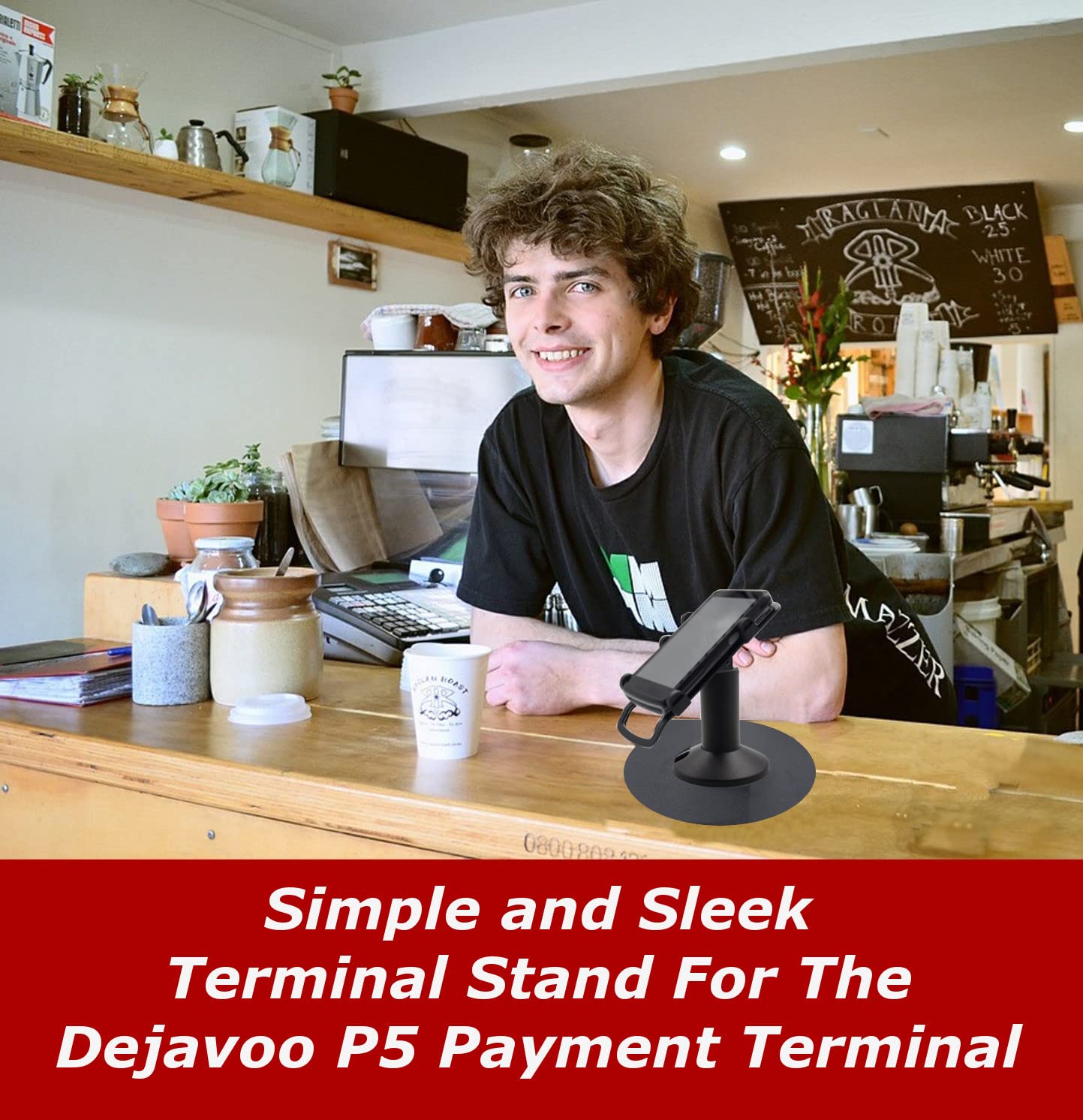 Dejavoo P5 Low Freestanding Swivel and Tilt Stand with Round Plate