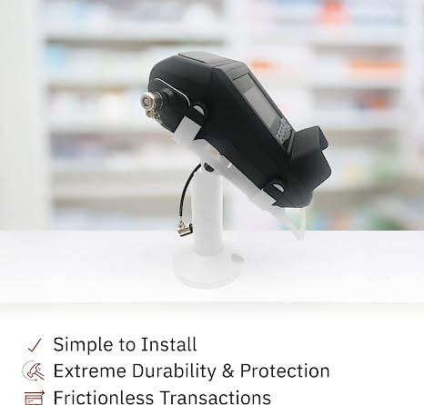 DCCStands Dejavoo Z8 / Dejavoo Z11 7" Swivel and Tilt White Stand with Anti-Theft POS Device Terminal to Stand Security Tether Lock - Fits Dejavoo Z11 HW # v1.3