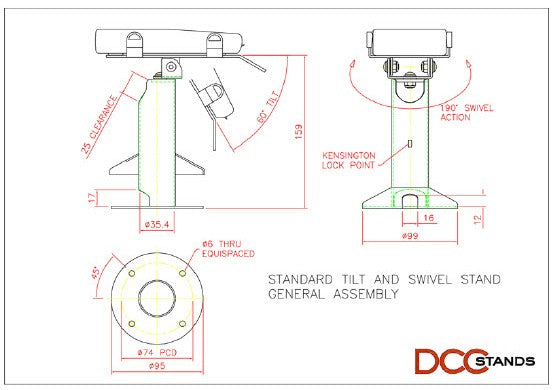Ingenico Lane/5000 Swivel and Tilt Stand - DCCSUPPLY.COM