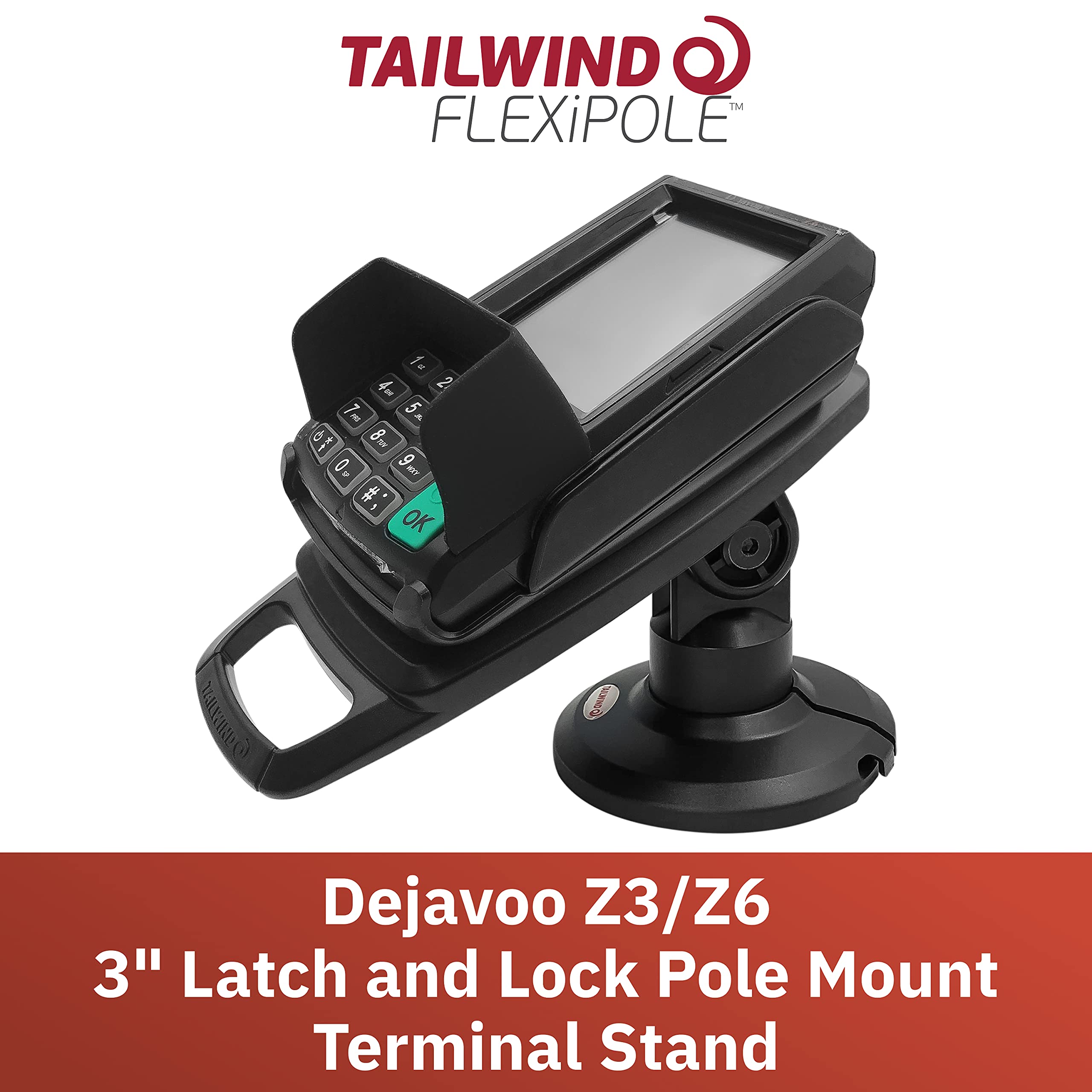 Dejavoo Z3/Z6 3" Key Locking Compact Pole Mount Stand - Fits Dejavoo Z6 HW # v1.3