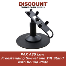 Load image into Gallery viewer, PAX A35 Low Freestanding Swivel and Tilt Stand with Round Plate
