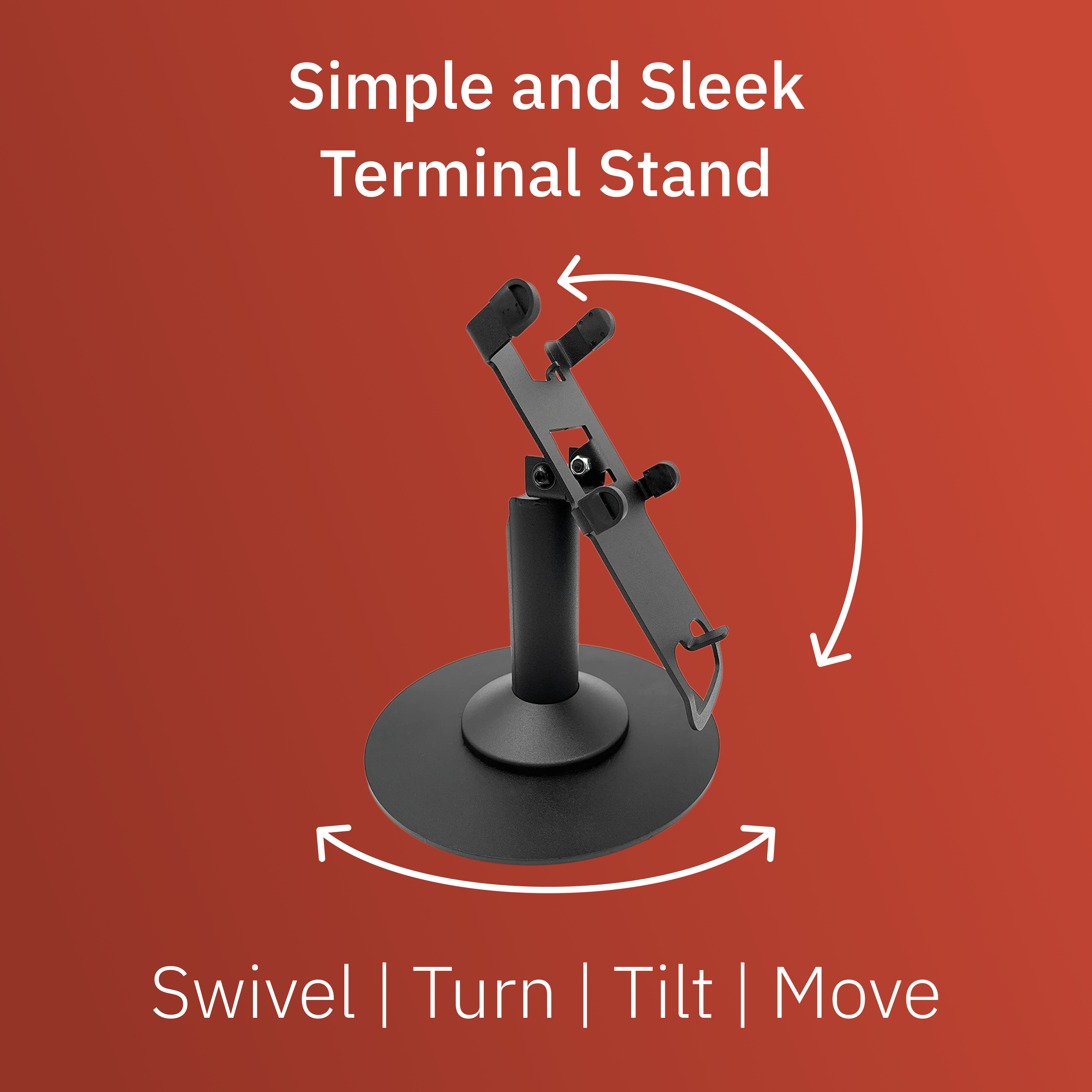 Verifone V200 / V400 Freestanding Swivel and Tilt Stand with Round Plate