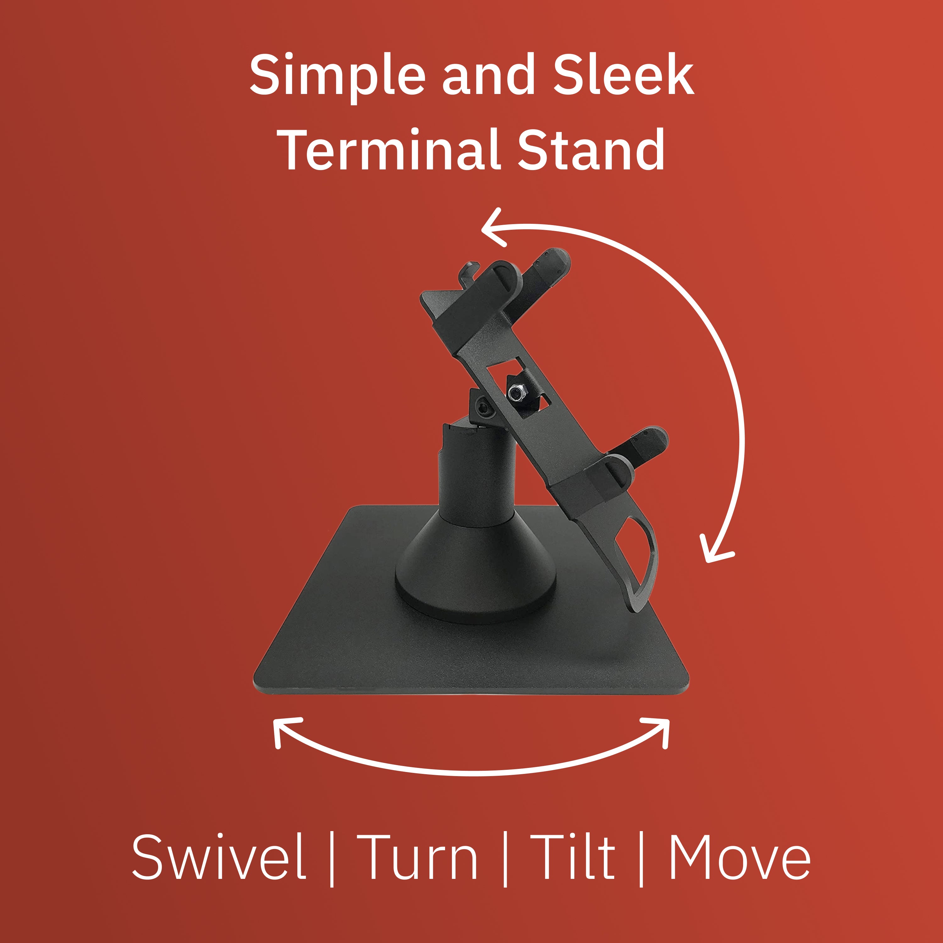 Dejavoo Z8 / Dejavoo Z11 Low Freestanding Swivel and Tilt Stand with Square Plate - Fits Dejavoo Z11 HW # v1.3
