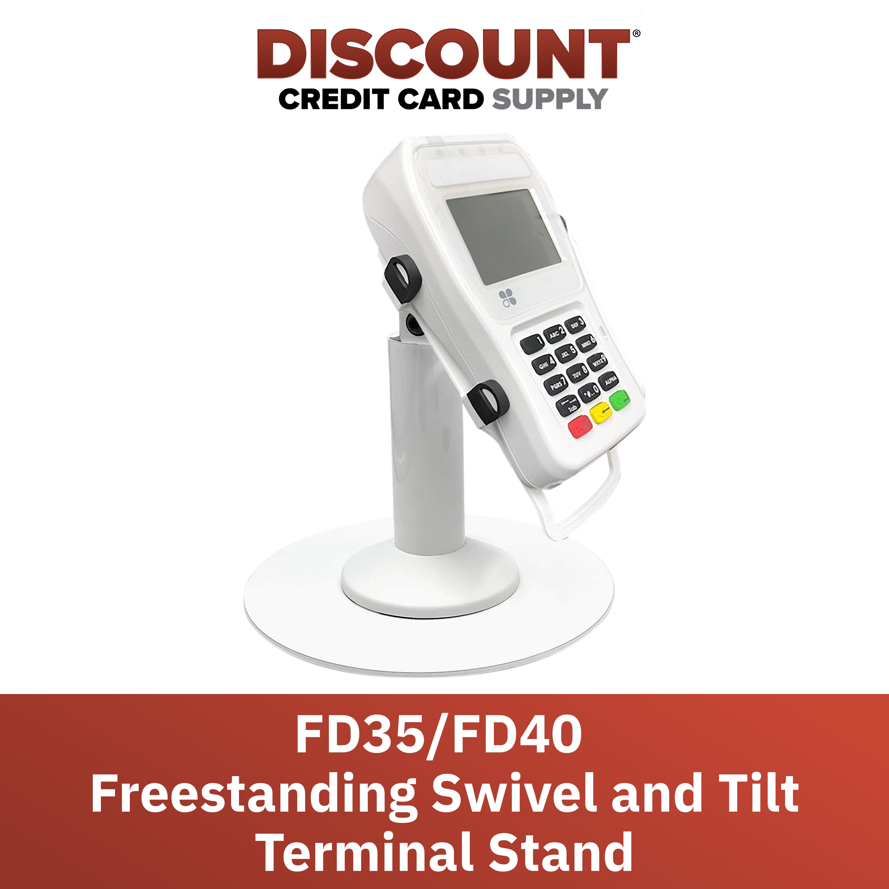 First Data FD35 / FD40 Freestanding Swivel and Tilt Stand with Round Plate