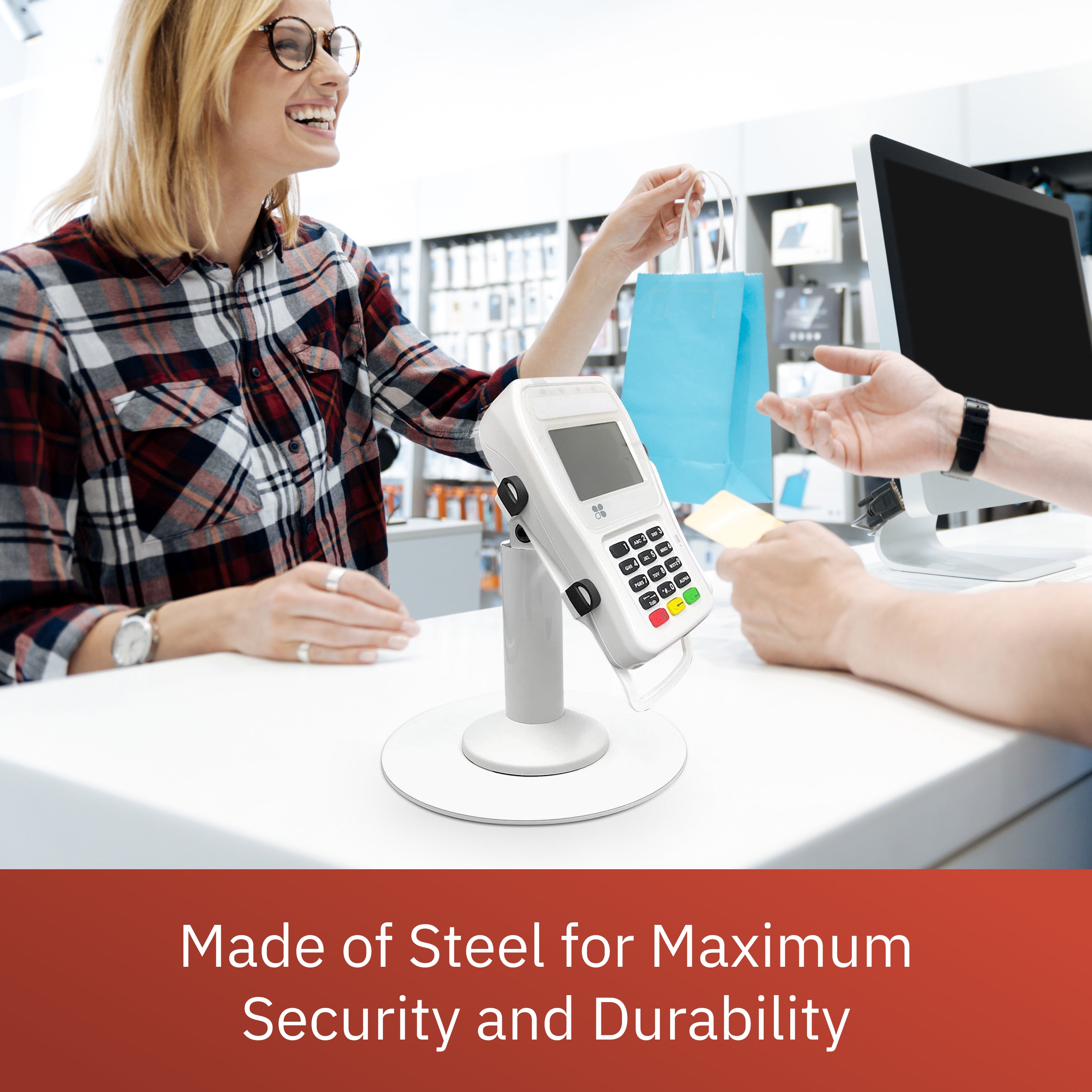 First Data FD35 / FD40 Freestanding Swivel and Tilt Stand with Round Plate