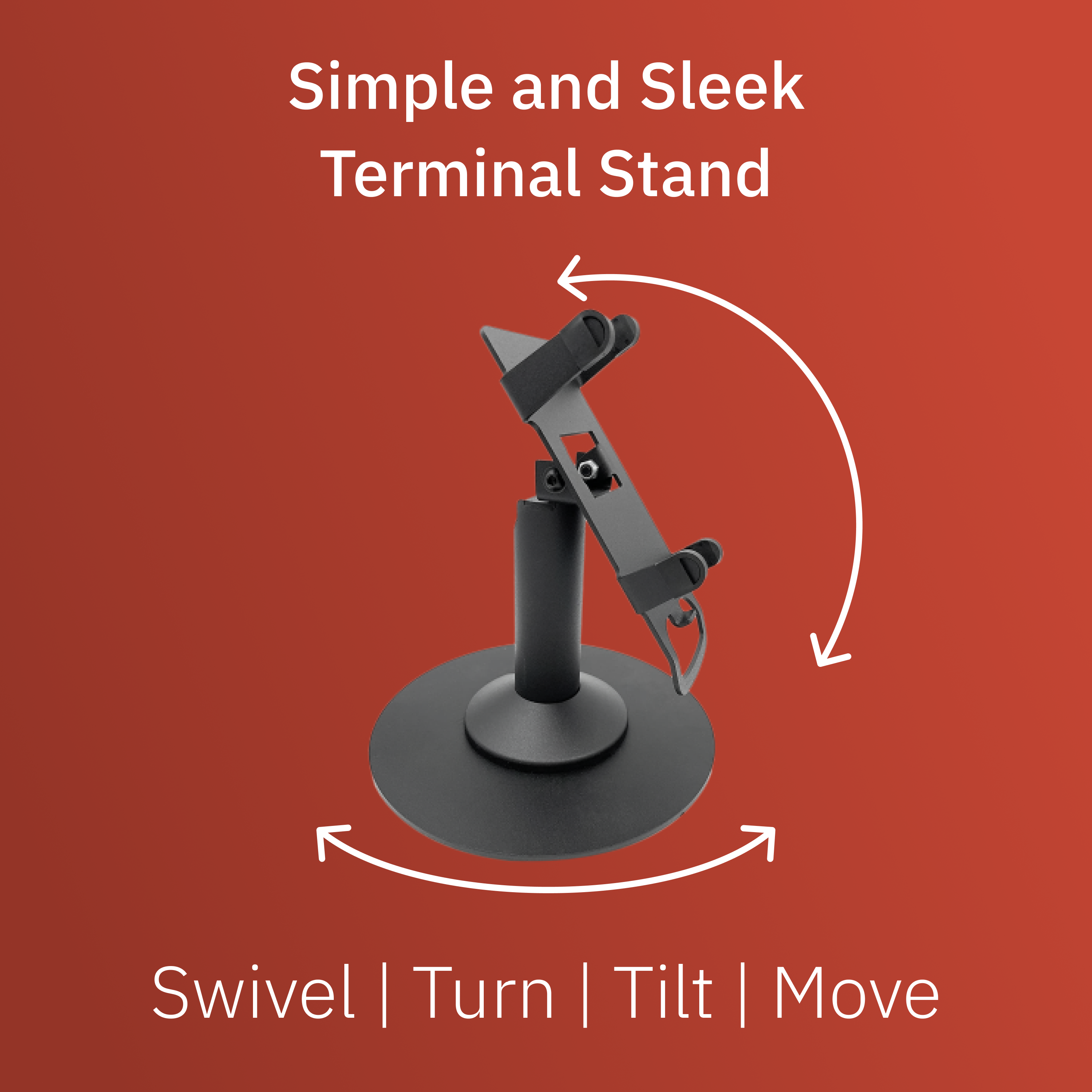 Ingenico ICT 220 / Ingenico ICT 250 Freestanding Swivel and Tilt Stand with Round Plate