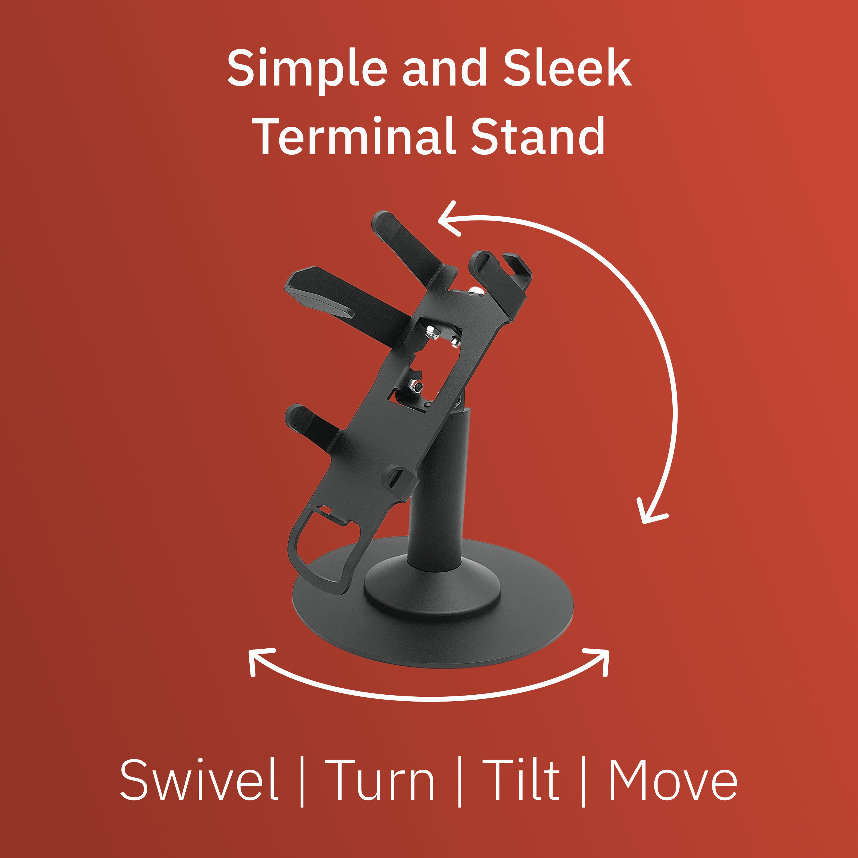 First Data FD130 / FD150 Key Locking Freestanding Swivel and Tilt Stand with Round Plate