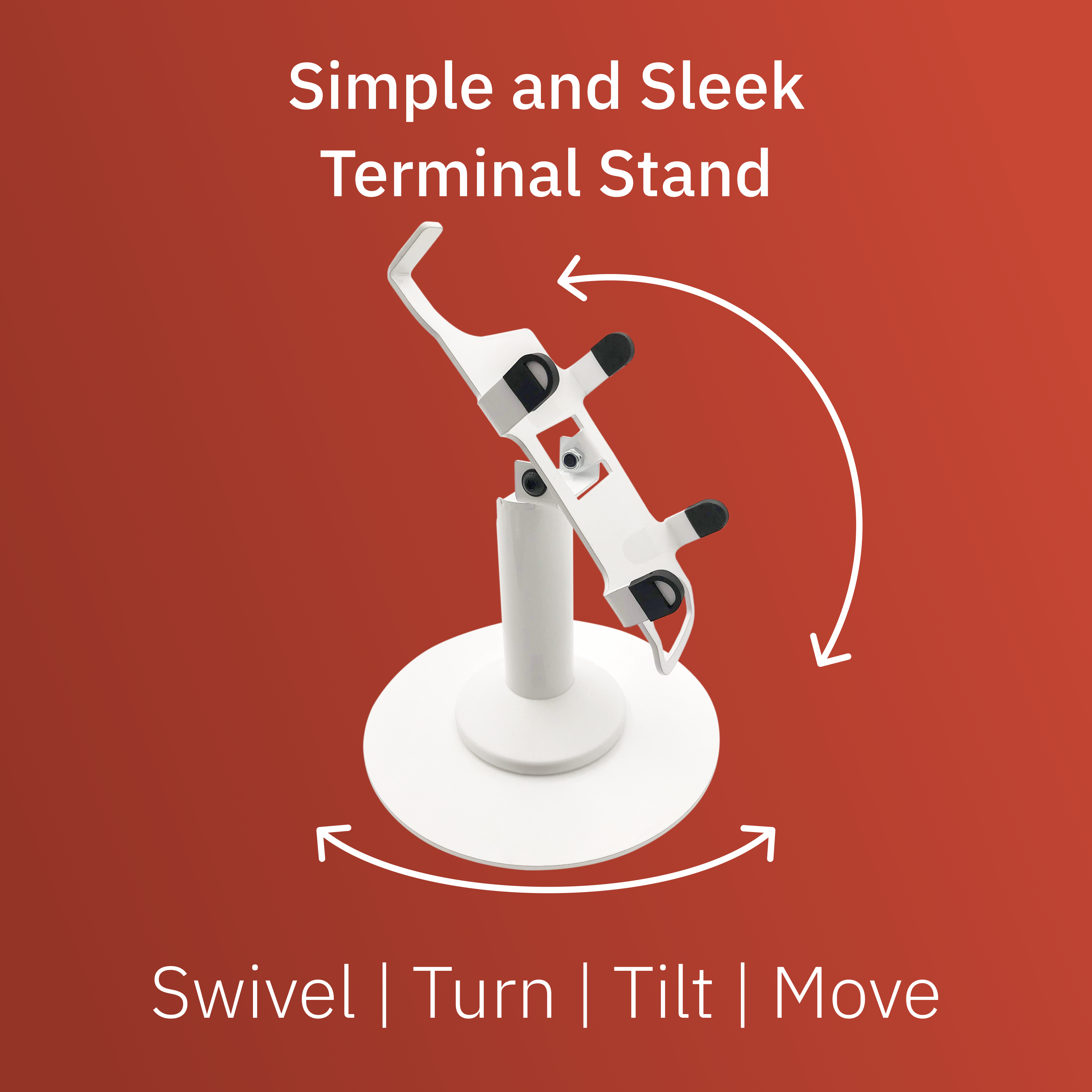 PAX A920 / A920 Pro Freestanding Swivel and Tilt Stand with Round Plate (White)