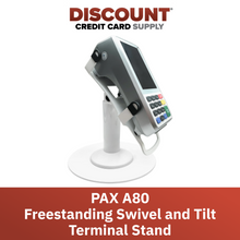 Load image into Gallery viewer, PAX A80 Freestanding Swivel and Tilt Stand with Round Plate (White)
