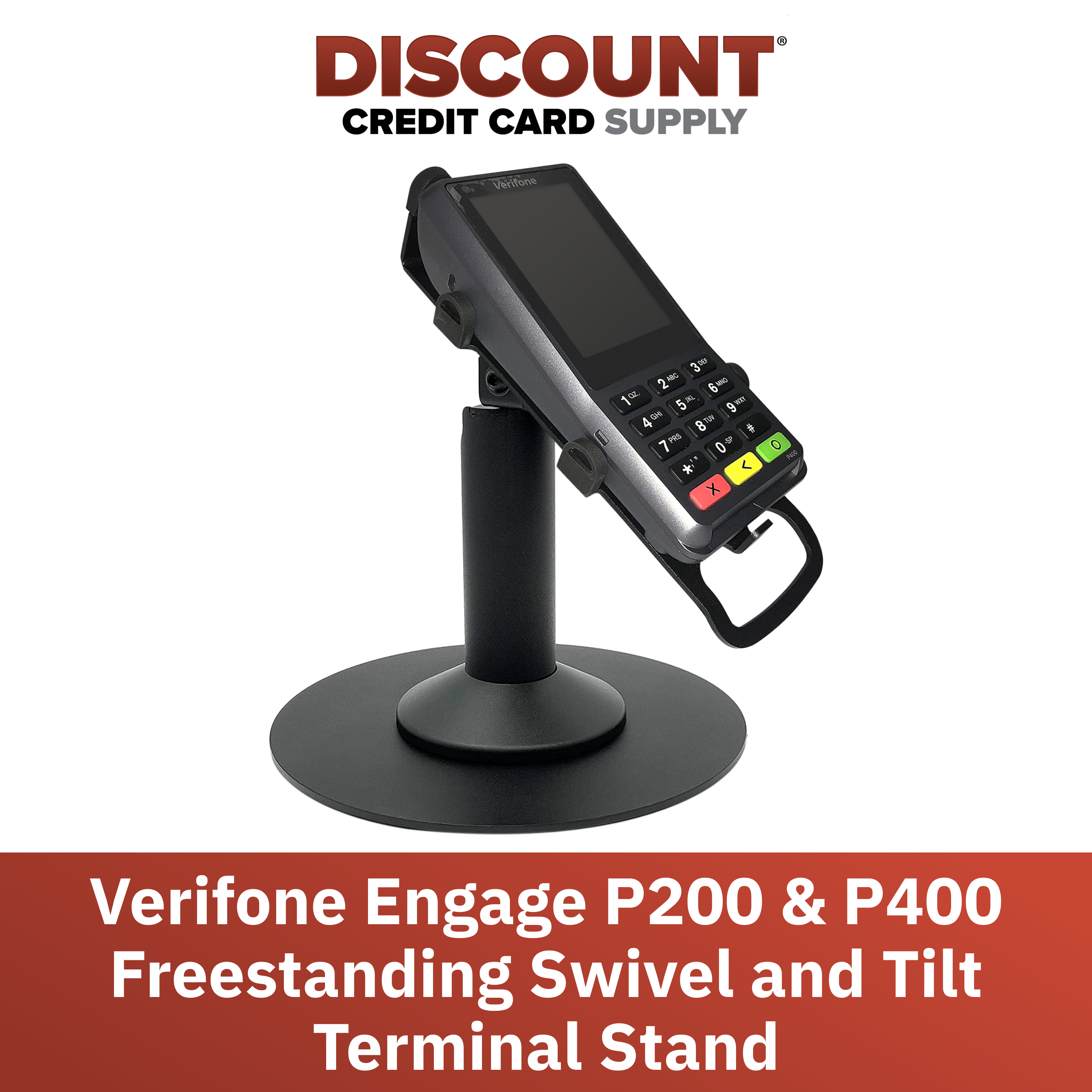Verifone P200 / P400 Freestanding Swivel & Tilt Stand with Round Plate