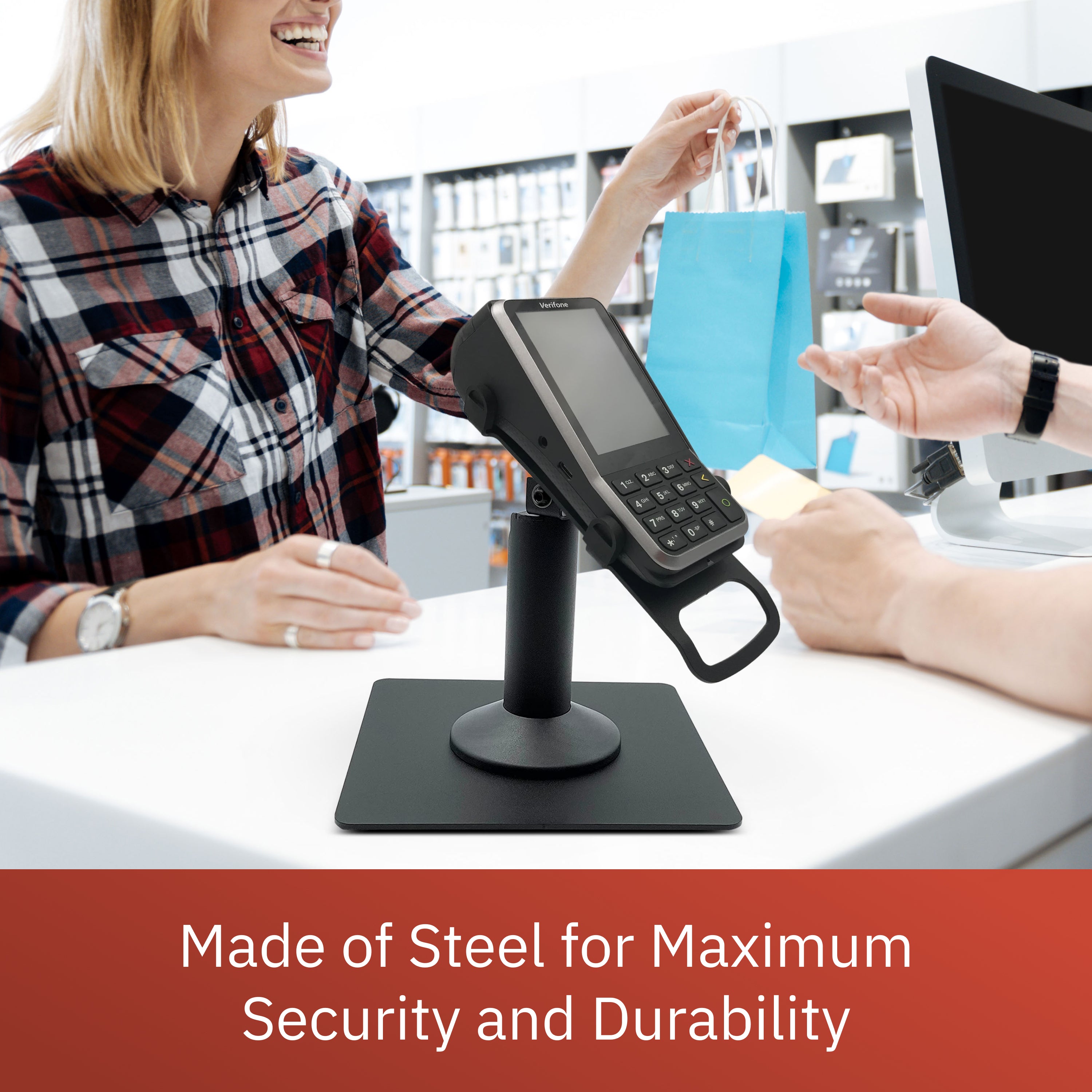 Verifone V400M Freestanding Swivel and Tilt Stand with Square Plate