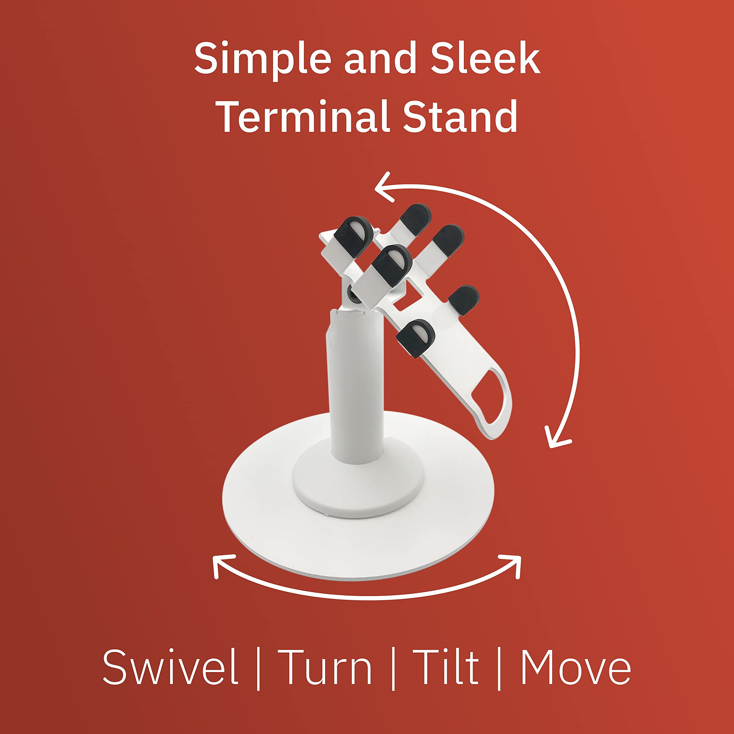 Clover Flex Freestanding Swivel and Tilt Stand with Round Plate (White) for C401U POS