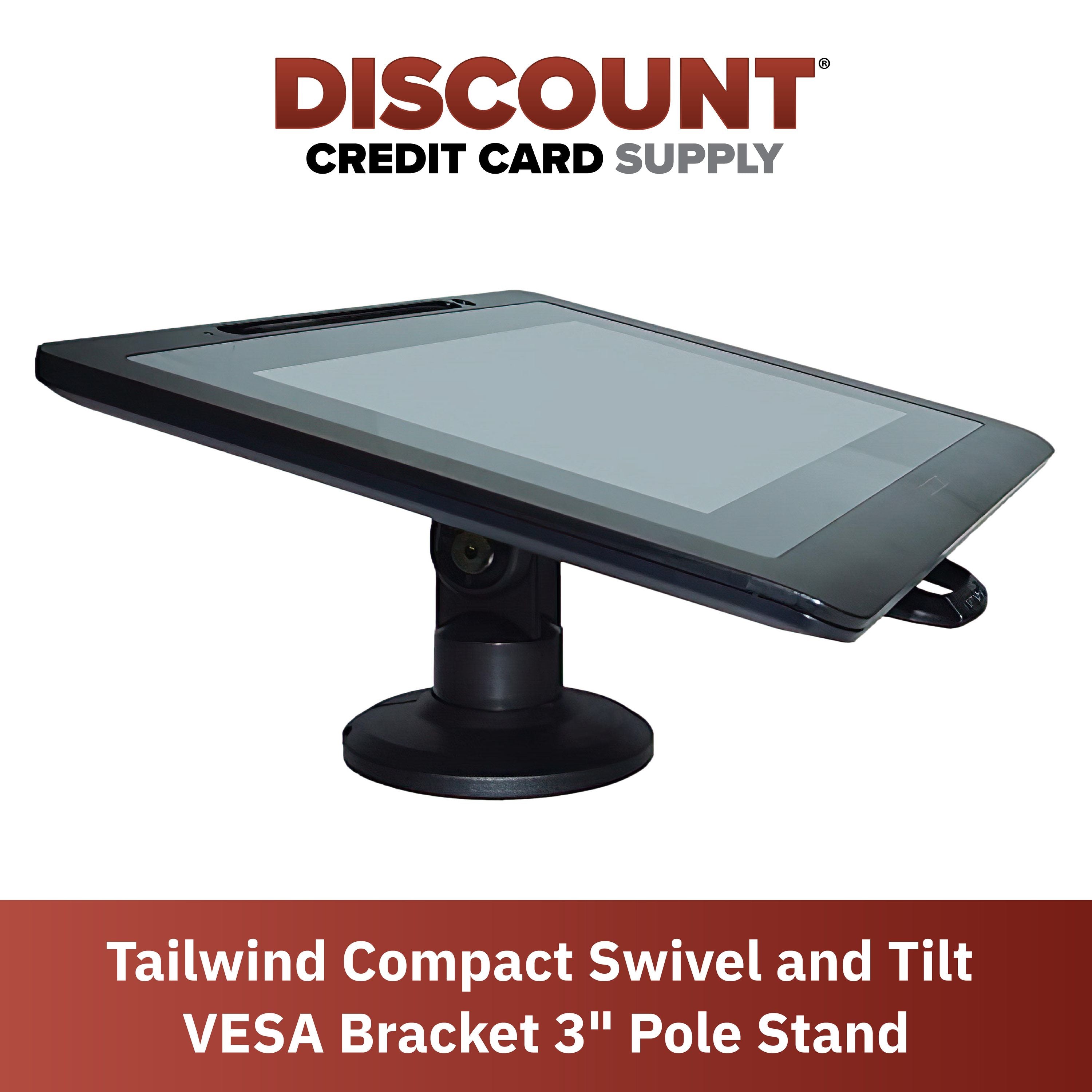 VESA Bracket with 3" Compact Pole Mount Terminal Stand - DCCSUPPLY.COM