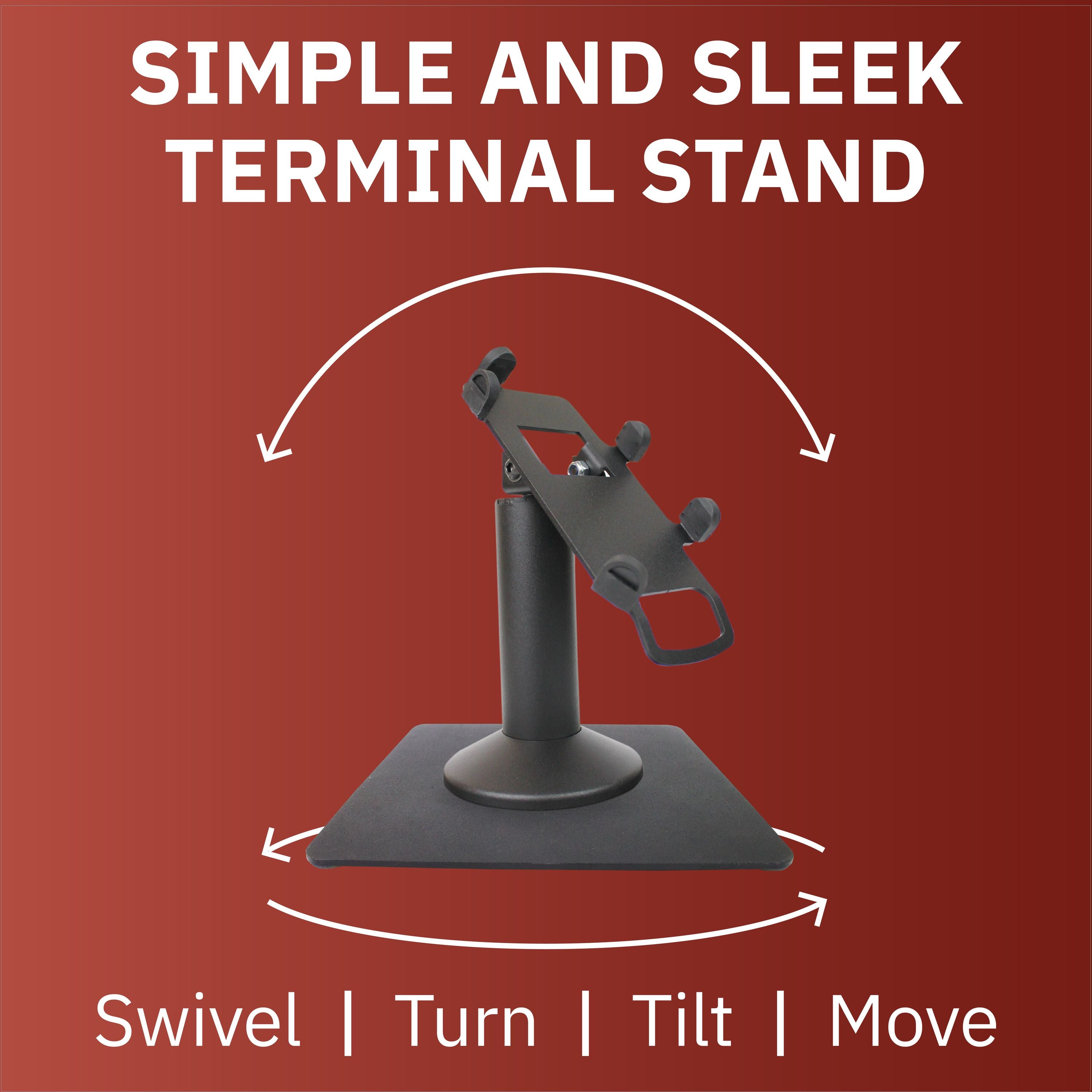 First Data RP10 PIN Pad Freestanding Swivel Metal Stand with Square Plate - DCCSUPPLY.COM