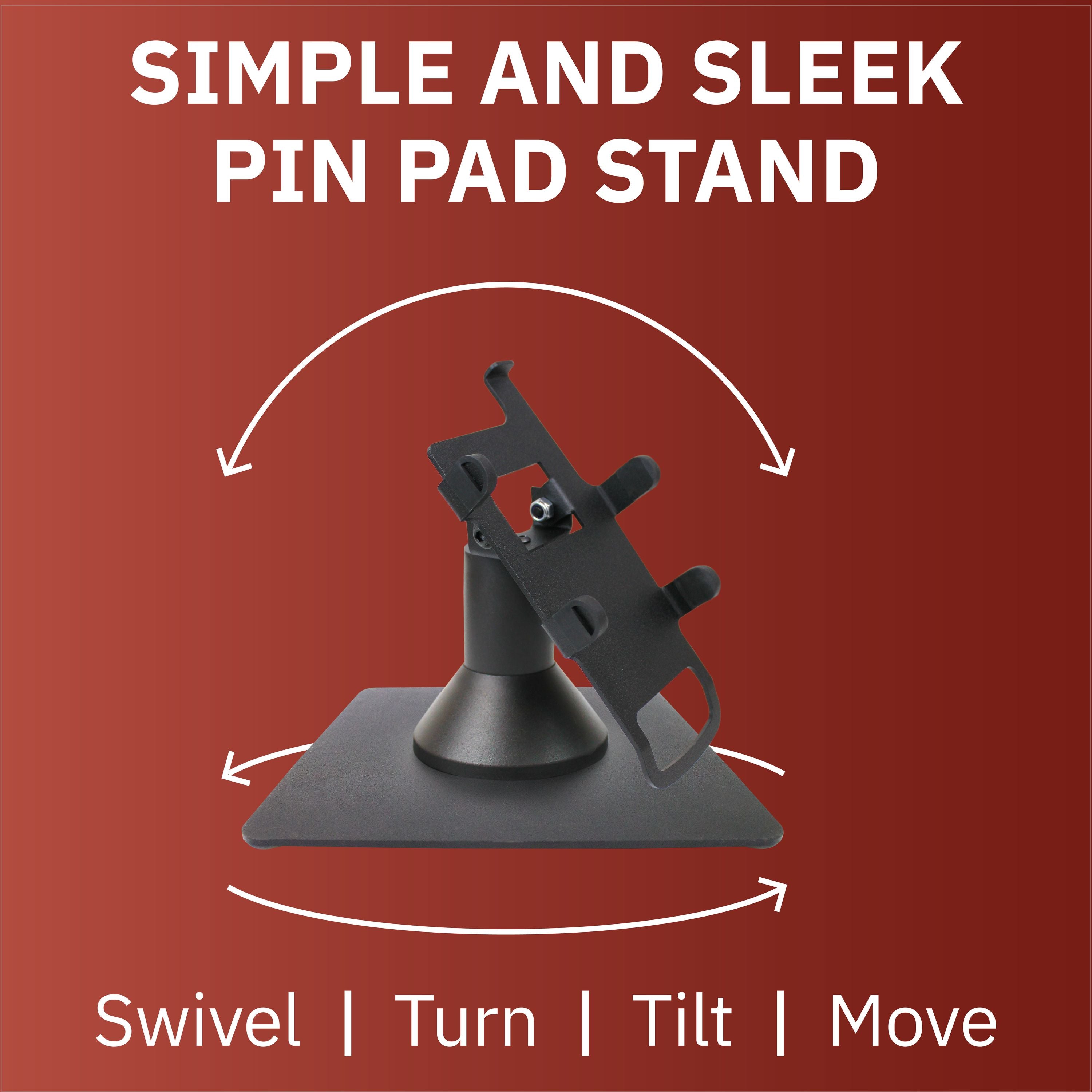 First Data FD35/ FD40 Low Profile Swivel and Tilt Freestanding Metal Stand with Square Plate - DCCSUPPLY.COM