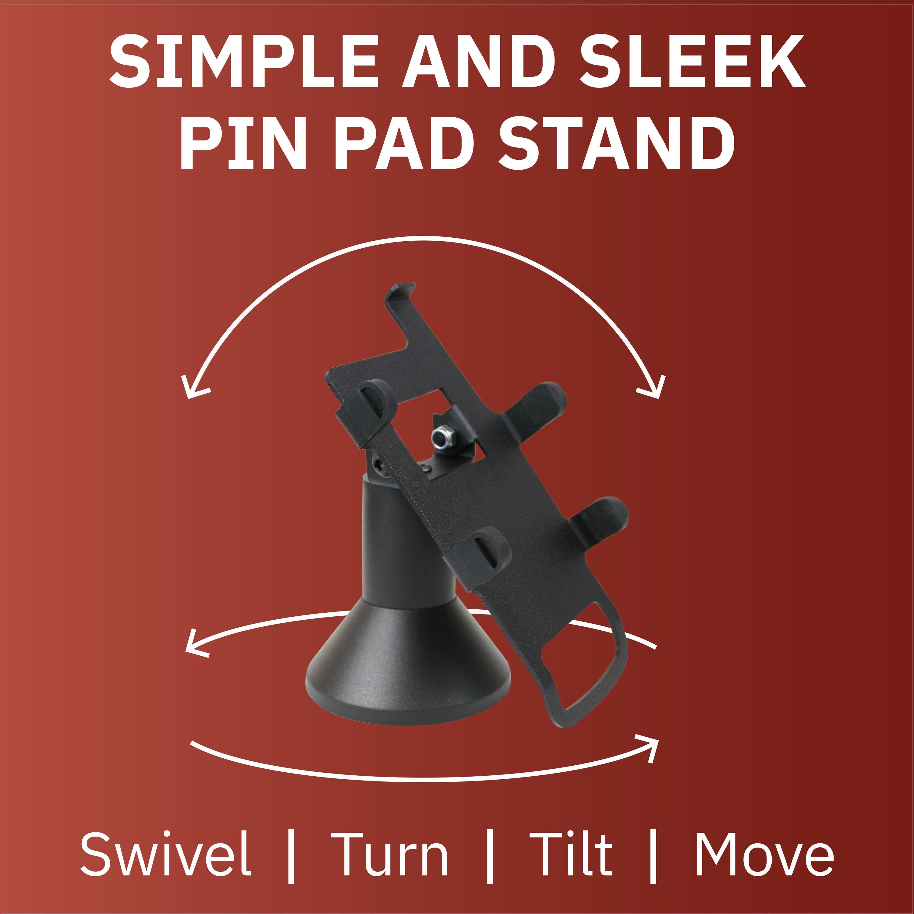 First Data FD35/ FD40 PIN Pad Low Profile Swivel and Tilt Metal Stand - DCCSUPPLY.COM