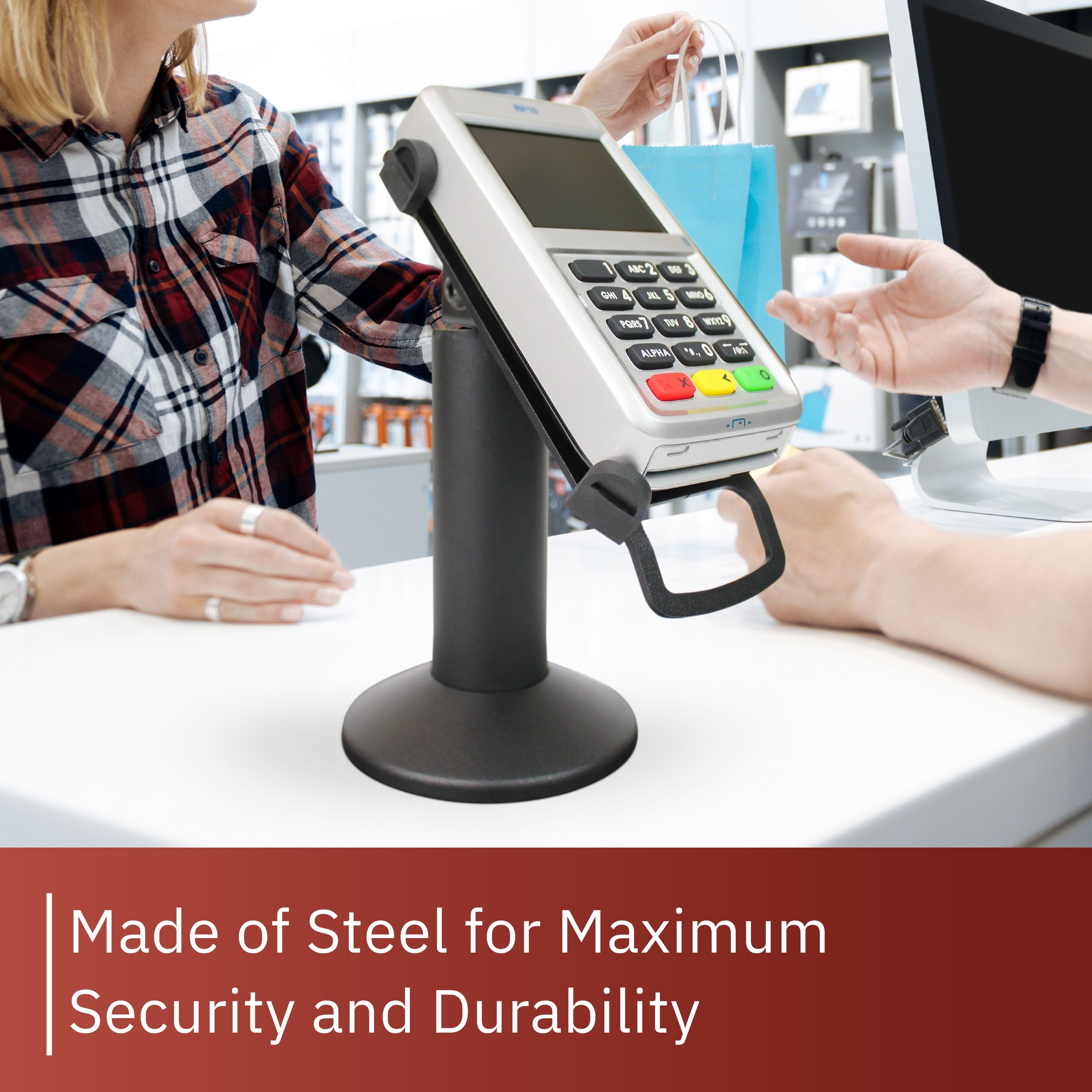 First Data RP10 PIN Pad Swivel and Tilt Metal Stand - DCCSUPPLY.COM