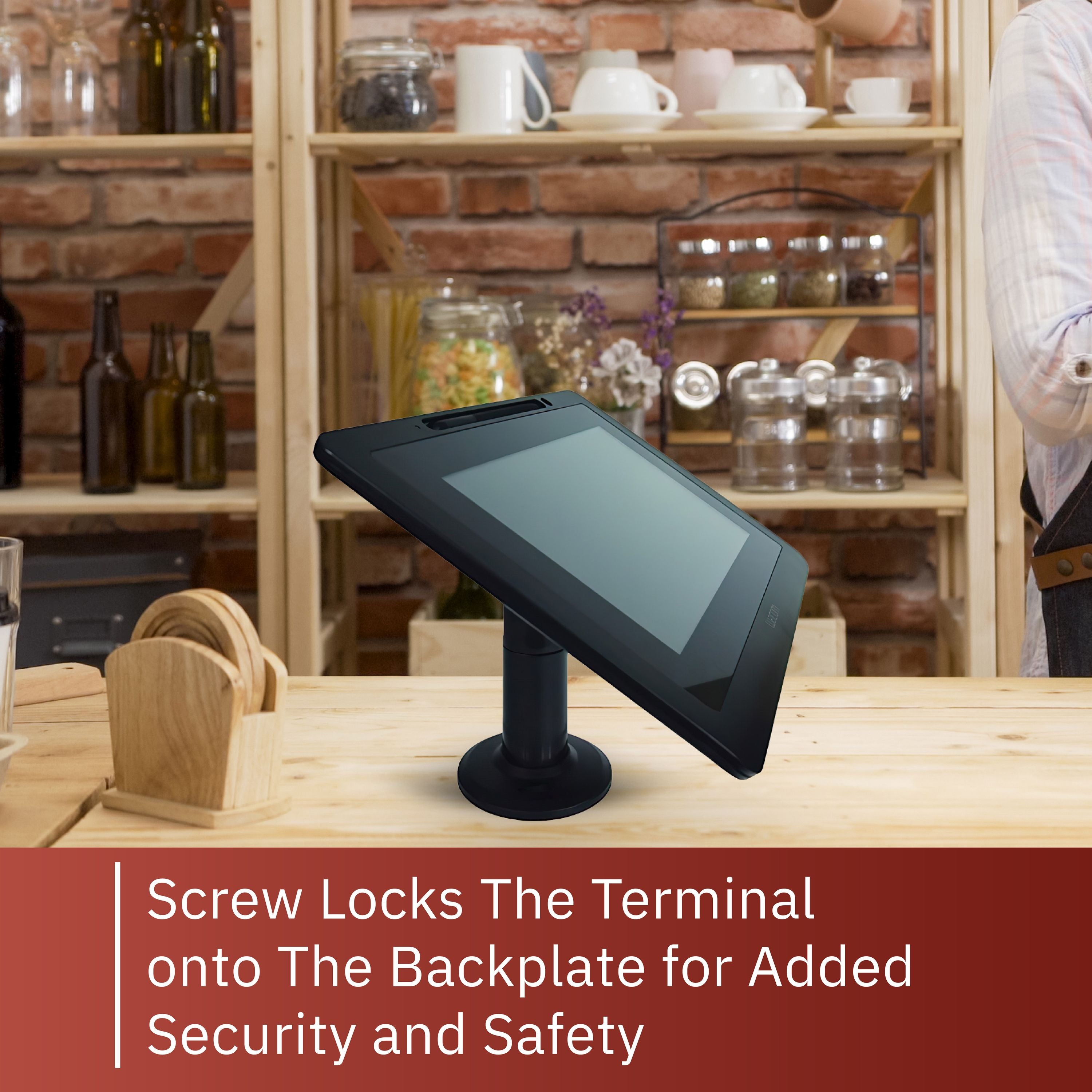 VESA Bracket with 7" Key Locking Compact Pole Mount Terminal Stand - DCCSUPPLY.COM