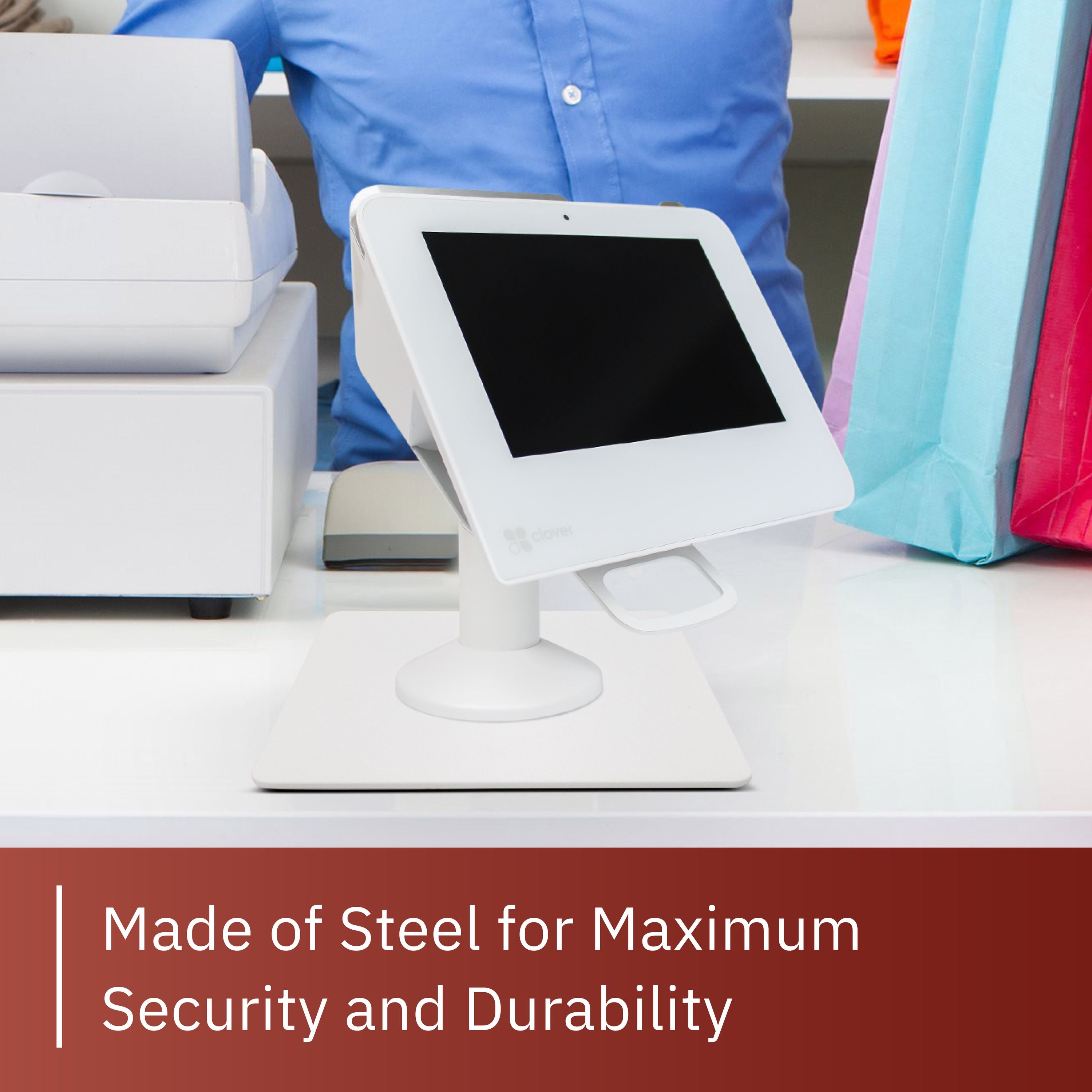 Clover Mini Low Profile Swivel and Tilt Freestanding Metal Stand with Square Plate - DCCSUPPLY.COM