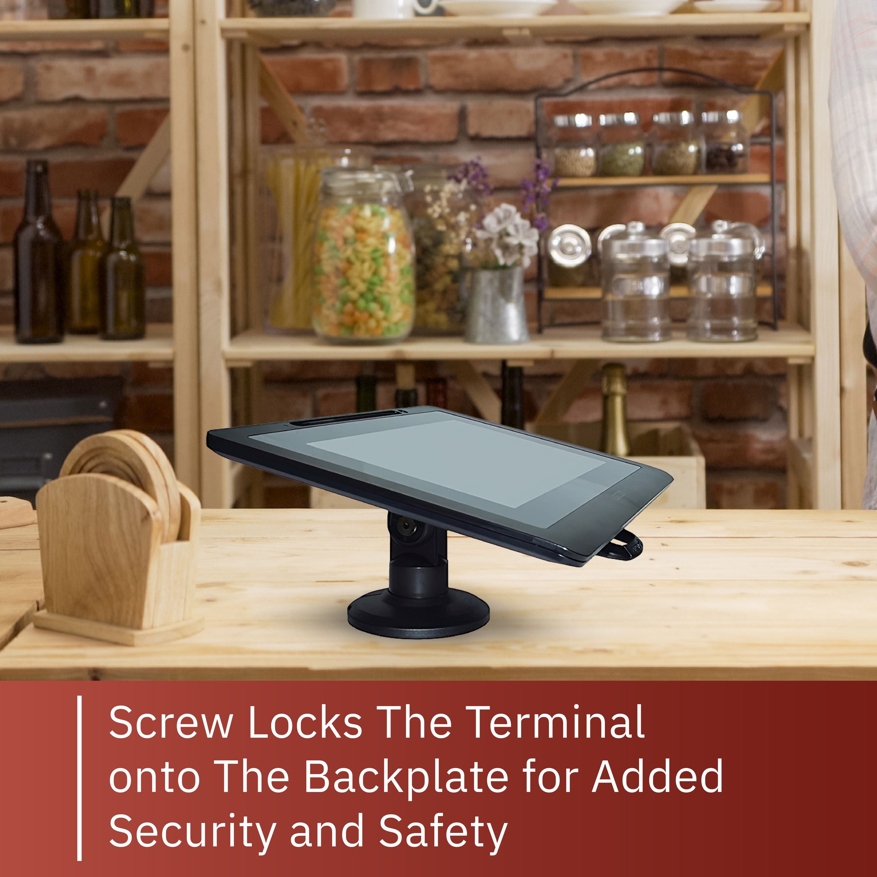 VESA Bracket with 3" Key Locking Compact Pole Mount Terminal Stand - DCCSUPPLY.COM