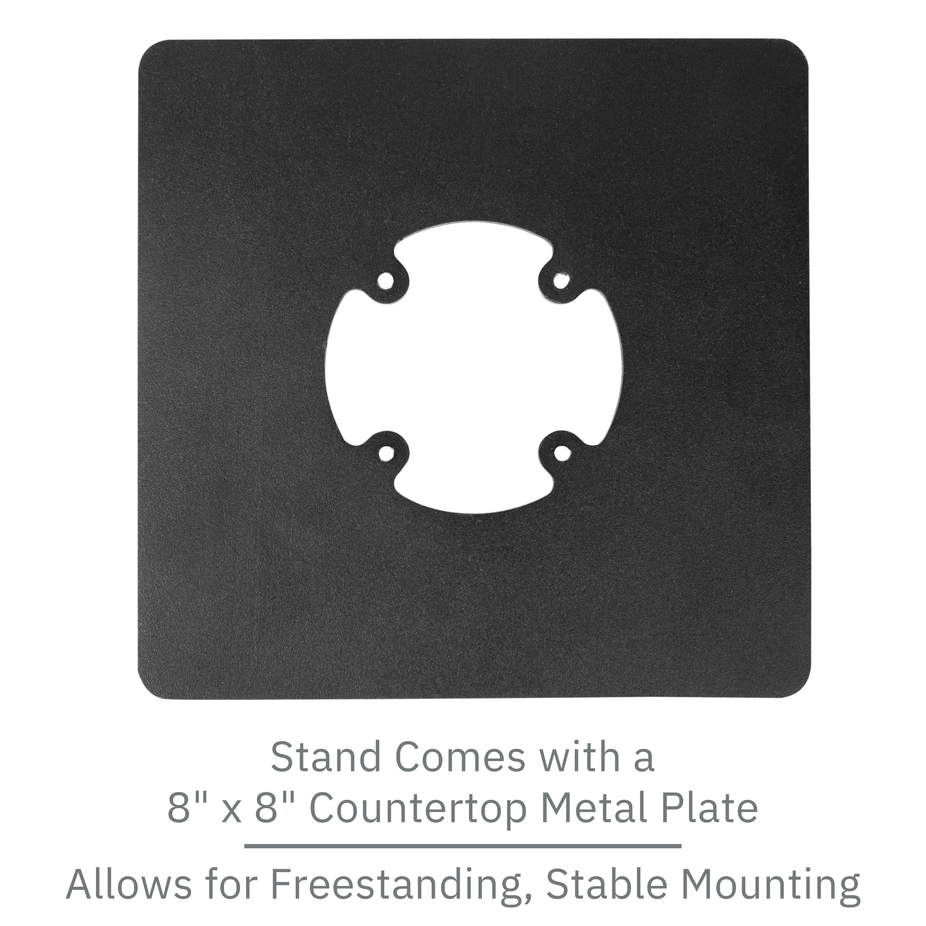 First Data RP10 Low Profile Swivel and Tilt Freestanding Metal Stand with Square Plate - DCCSUPPLY.COM