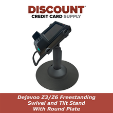 Load image into Gallery viewer, Dejavoo Z3 / Z6 Freestanding Swivel and Tilt Stand with Round Plate - Fits Dejavoo Z6 HW # v1.3
