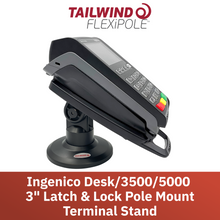 Load image into Gallery viewer, Ingenico Desk 3500/5000 3&quot; Key Locking Compact Pole Mount Terminal Stand
