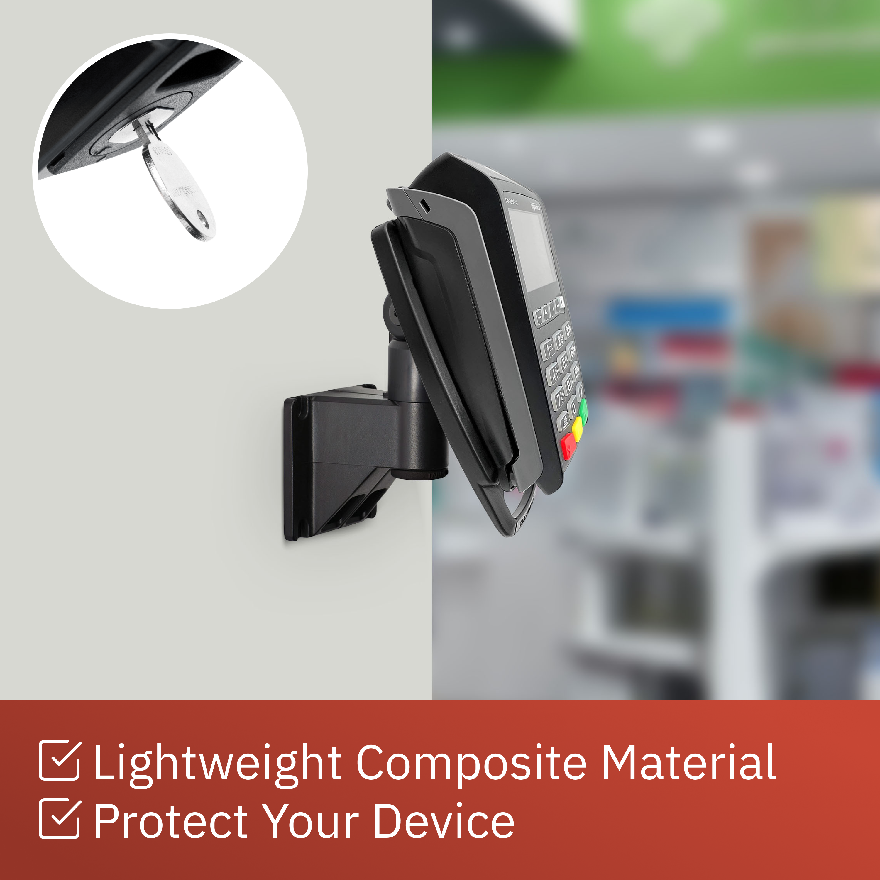 Ingenico Desk 3500/5000 Key Locking Wall Mount Terminal Stand