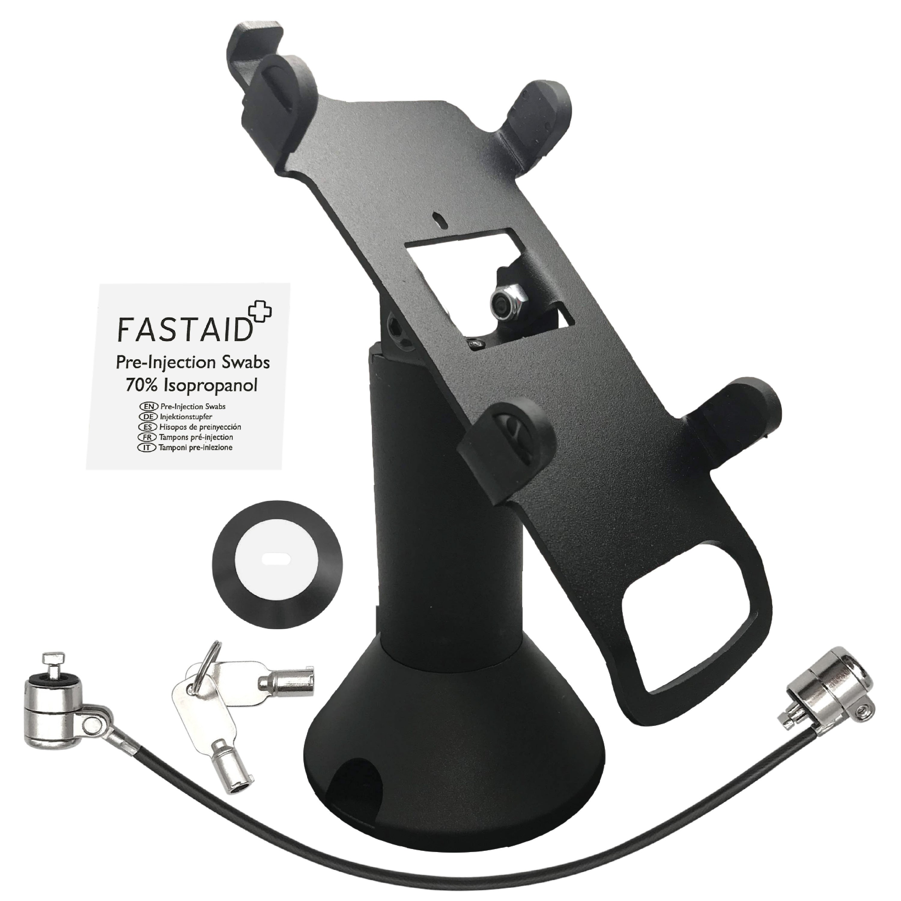 Ingenico IPP310/315/320/350 Swivel and Tilt Terminal Stand with Device to Stand Security Tether Lock, Two Keys 8" (Black) - DCCSUPPLY.COM