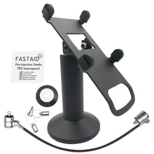 Load image into Gallery viewer, Verifone V400M Black Swivel and Tilt Terminal Stand and Device to Stand Security Tether Lock, Two Keys 8&quot; (Black) - DCCSUPPLY.COM
