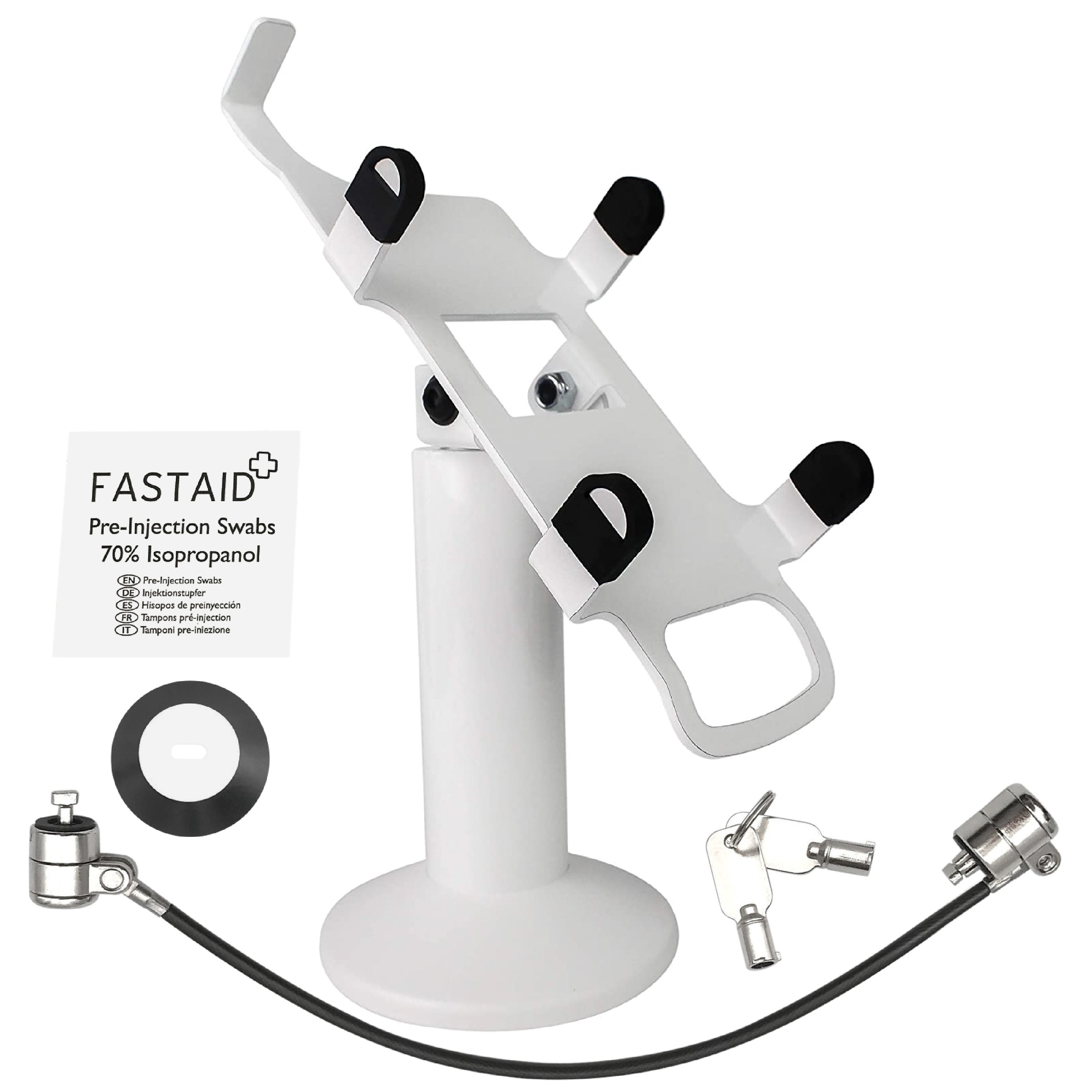 PAX A920 Swivel and Tilt Terminal Stand with Device to Stand Security Tether Lock, Two Keys 8" (Black) - DCCSUPPLY.COM