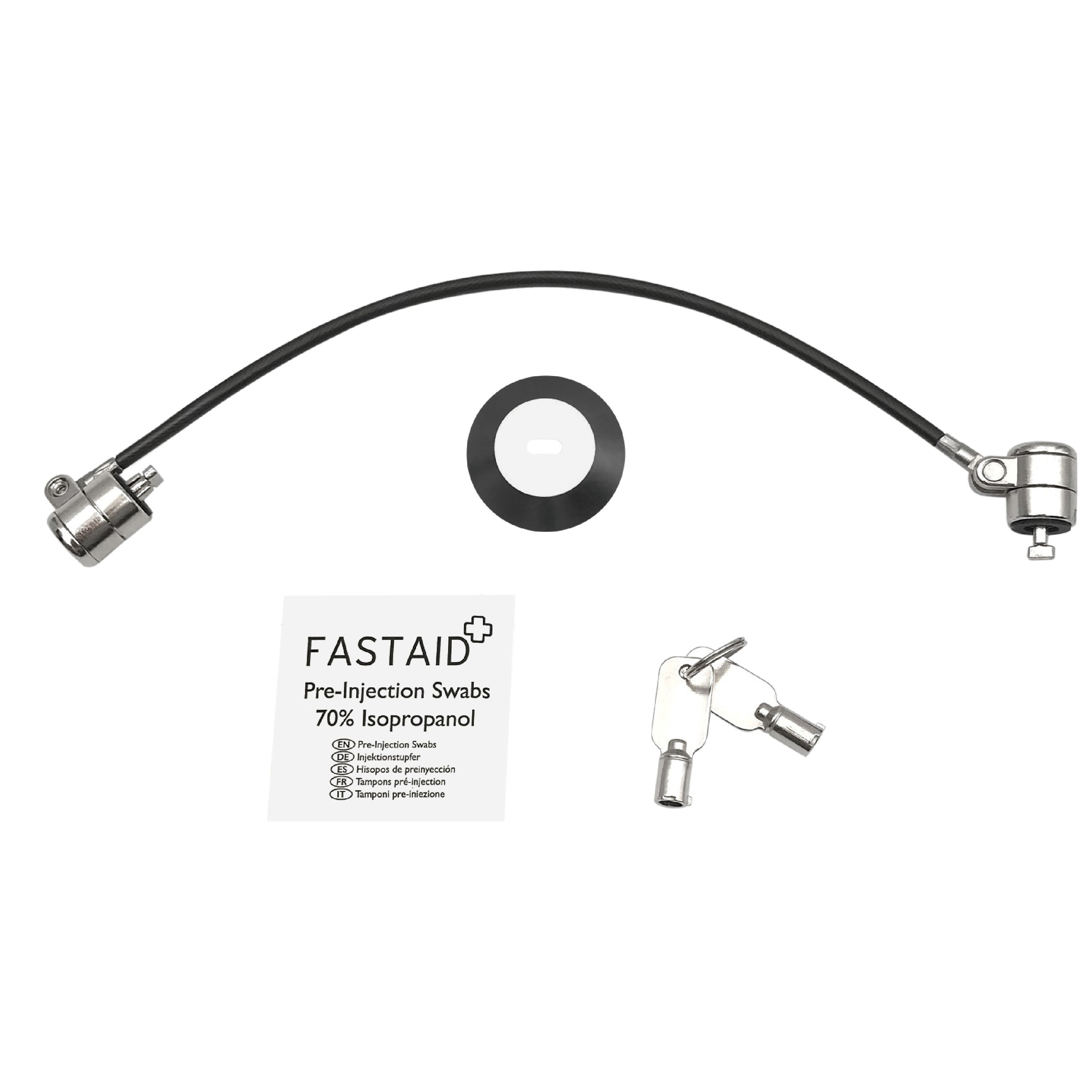Device to Stand Security Tether Lock , Two Keys 8" (Black) - DCCSUPPLY.COM