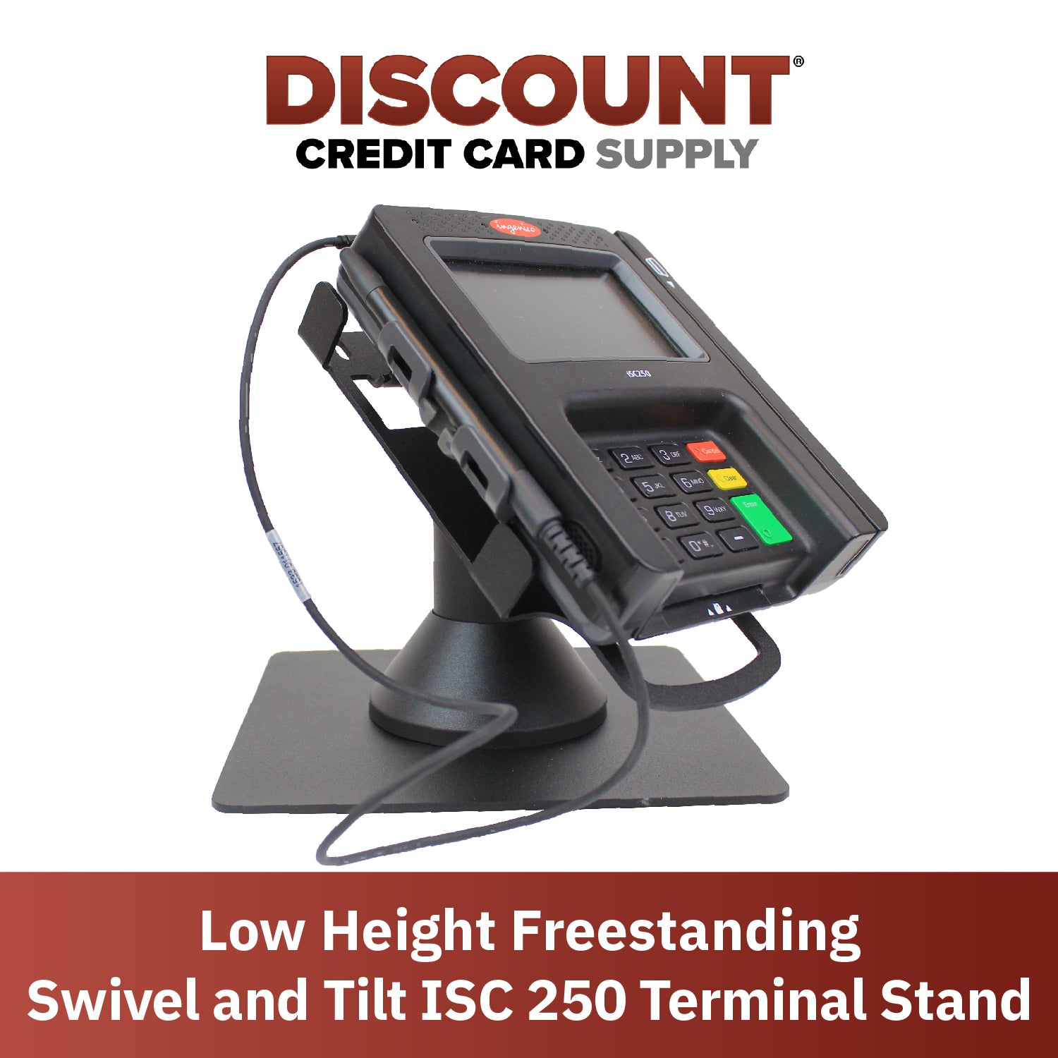 Ingenico ISC 250 Low Profile Swivel and Tilt Freestanding Metal Stand - DCCSUPPLY.COM