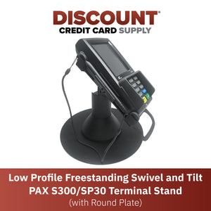 PAX S300 / SP30 Low Profile Freestanding Swivel Stand with Round Plate - DCCSUPPLY.COM